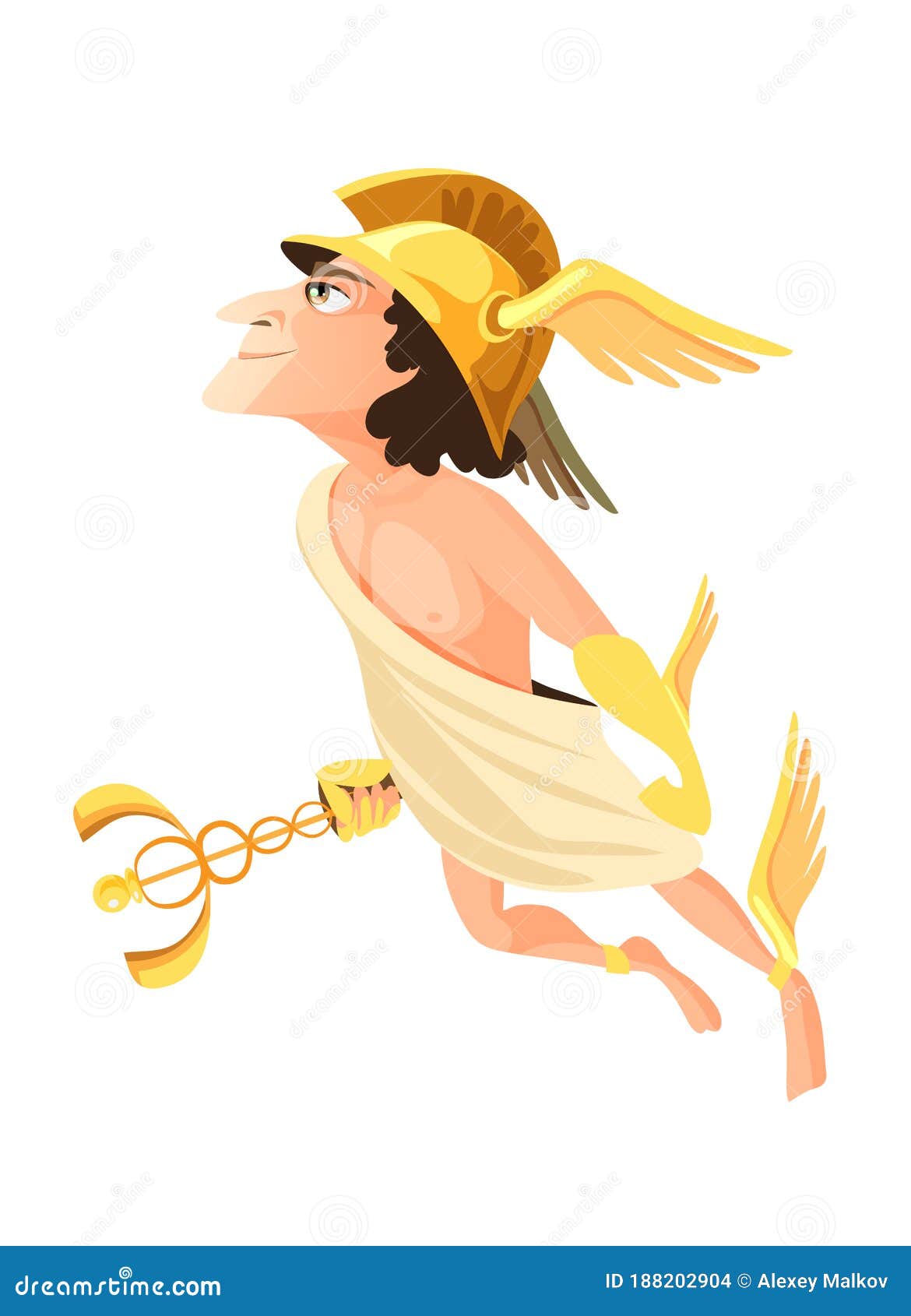 Hermes (Mercury) With Caduceus And Pound Sign Stock Photography