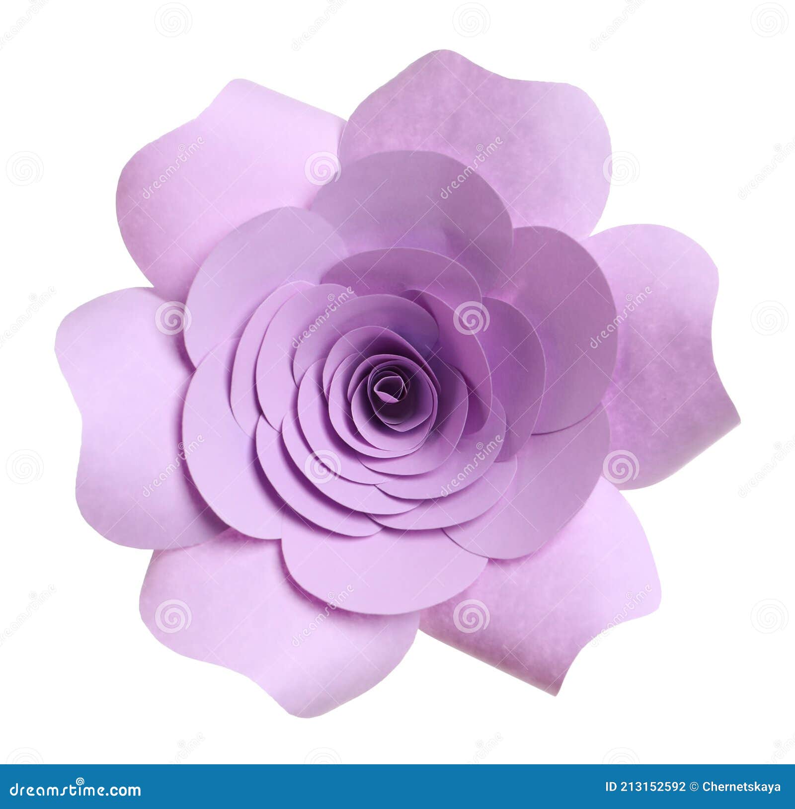 Hermosa Flor Violeta Hecha De Papel Aislado En Blanco Foto de archivo -  Imagen de color, fondo: 213152592