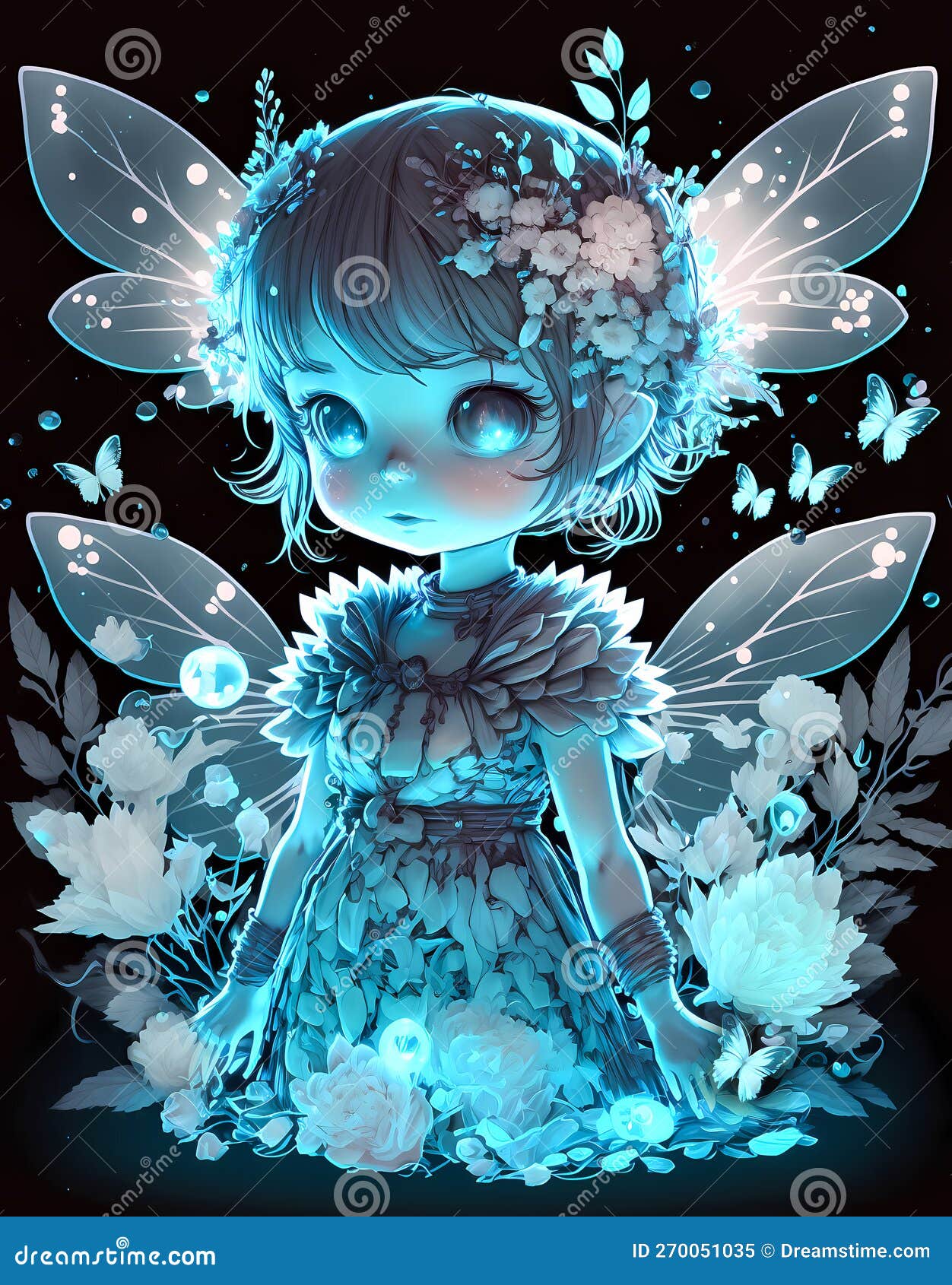 Un Hermoso Hada Azul Mágico Stock de ilustración - Ilustración de poco,  cree: 247931771