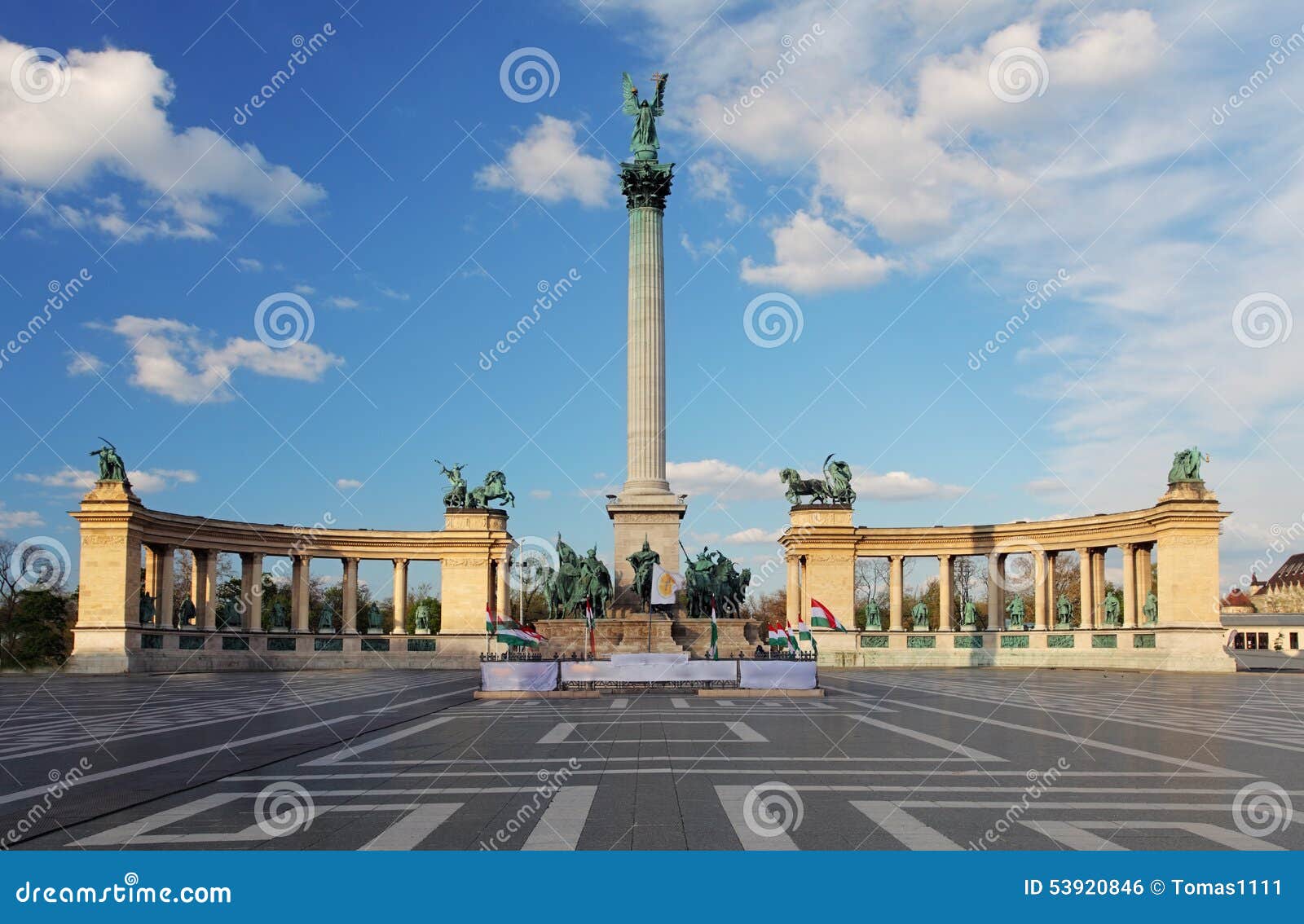 heroes square in budapest, hungary