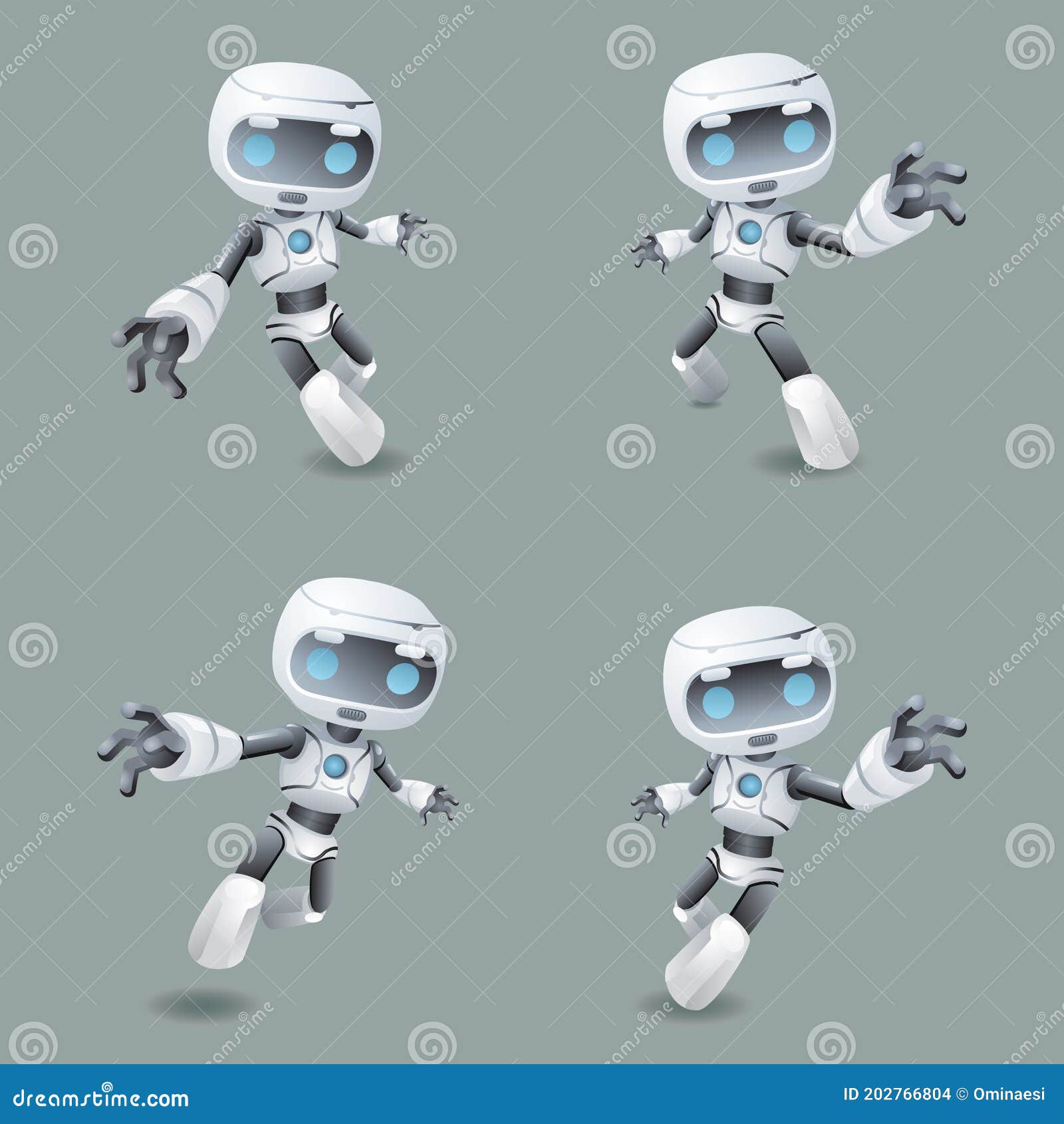 heroic pose robot technology set  