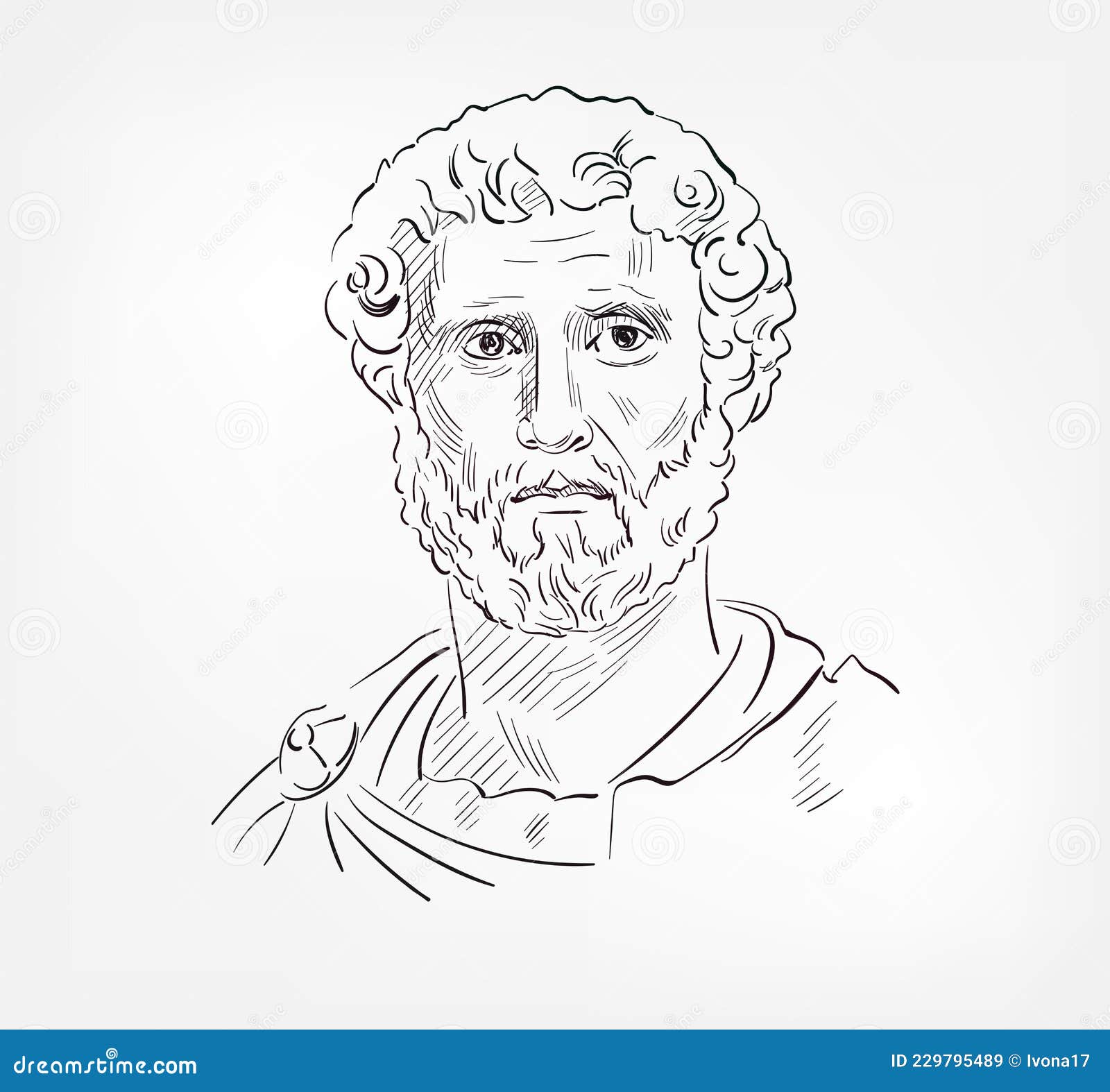 Herophilos Greek Famous Physician Medical Scientist Vector Sketch ...