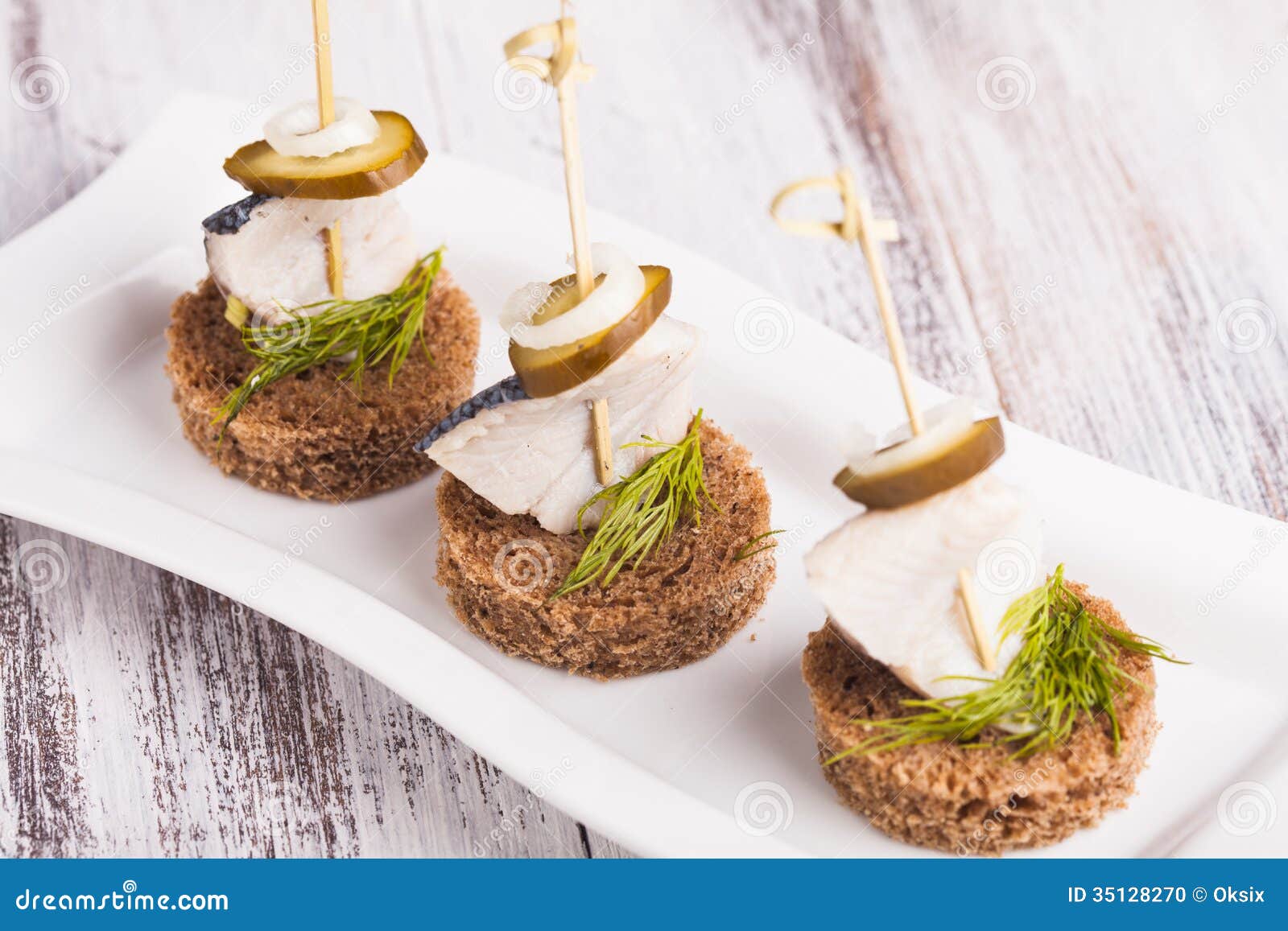 Herring canape stock photo. Image of scandinavian, bread 35128270