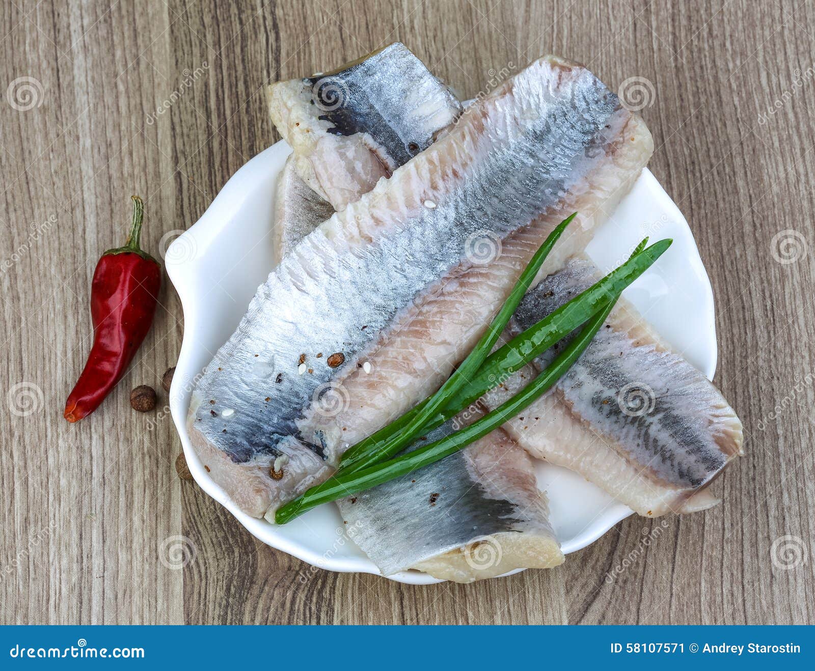 Herring fillet stock image. Image of delicacy, closeup 58107571
