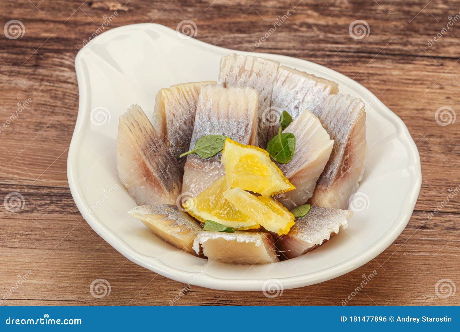 Herring Fillet with Sliced Lemon Stock Photo Image of marinated