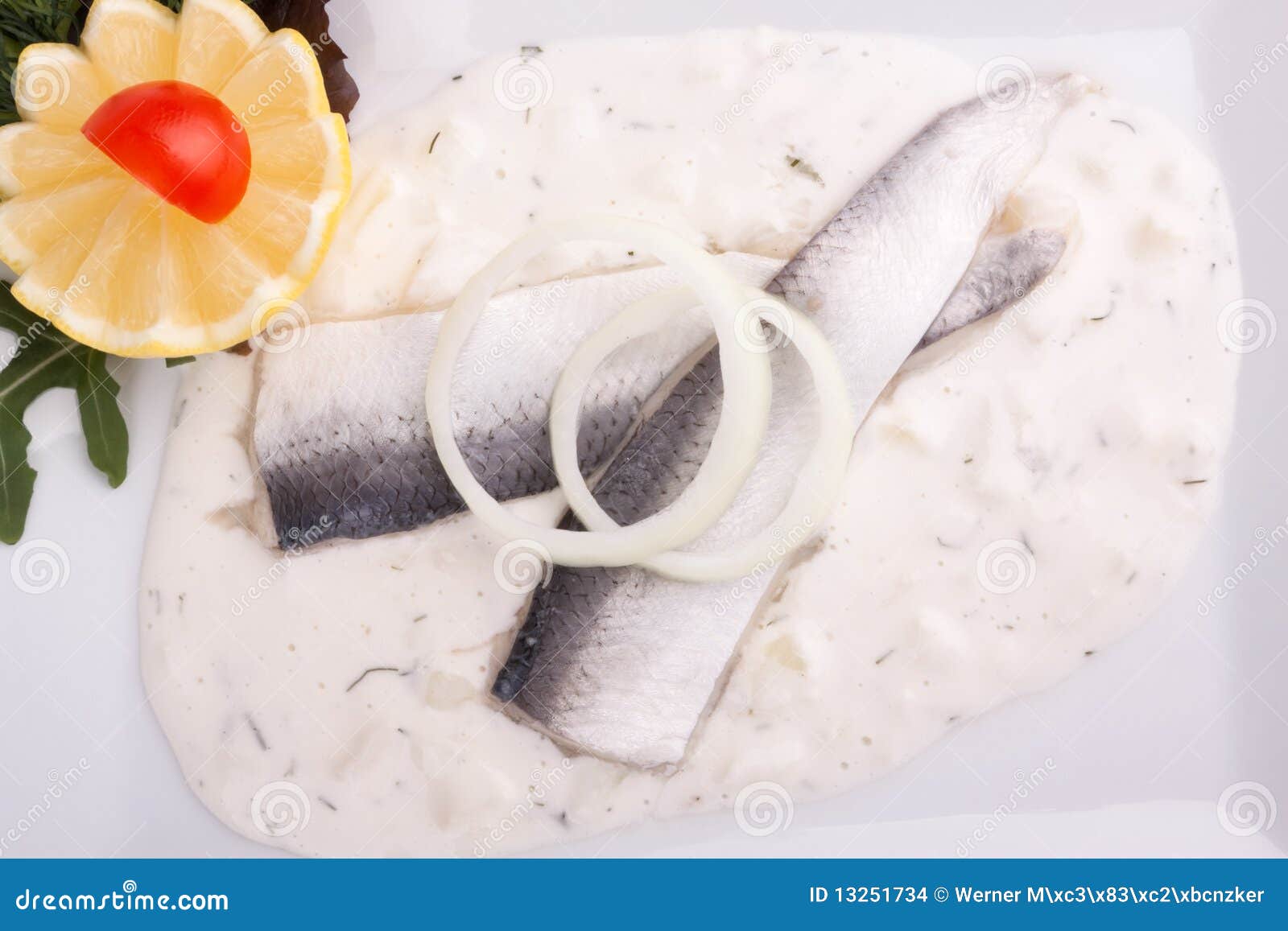 Herring Fillets in Dill Sauce Stock Photo Image of fillet, plate