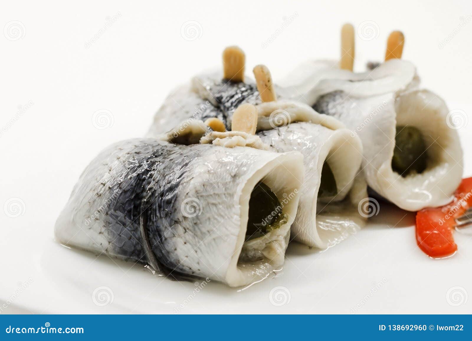 Herring Pickled Rollmops on a Plate. Stock Photo Image of appetizer