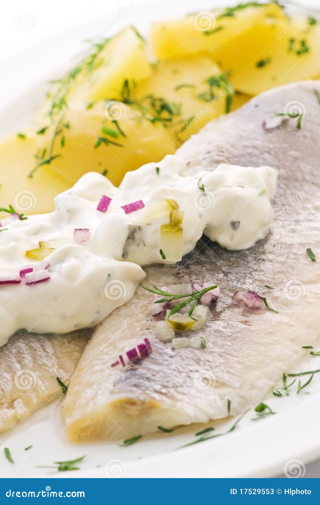 Herring with potato stock image. Image of piece, diet 17529553