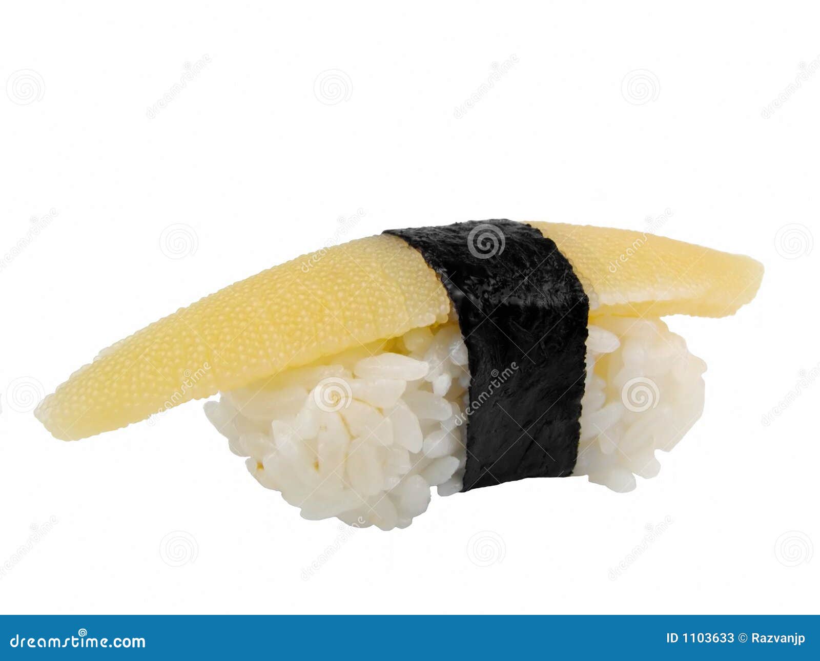 Herring roe sushi stock image. Image of yellow, rice, object 1103633