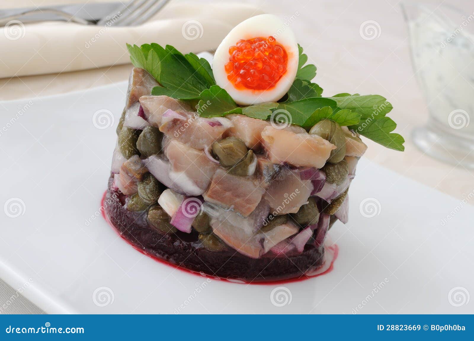 Herring Tartare with Capers and Sour Cream Stock Image Image of sauce