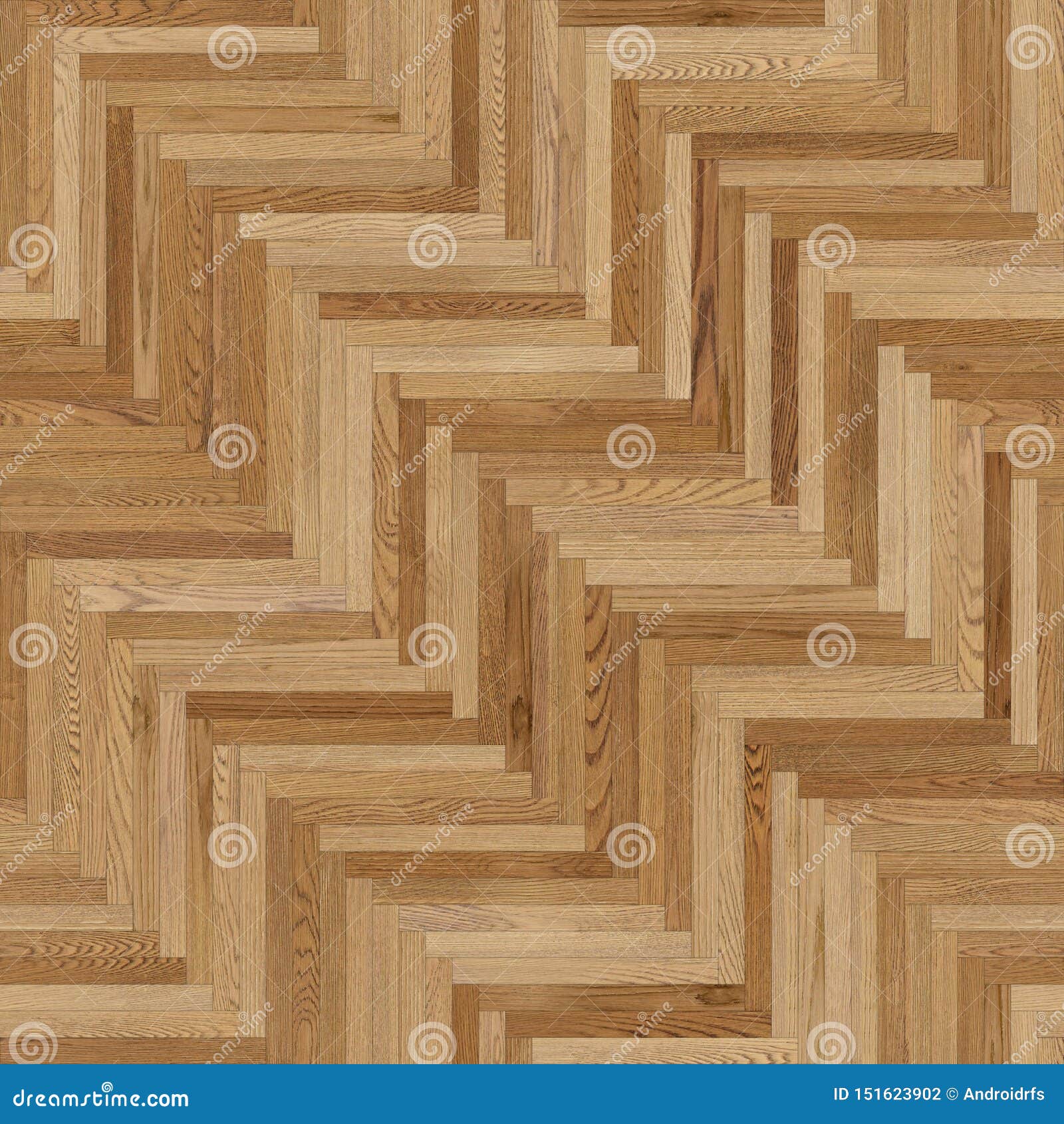 Thin Seamless Wood Parquet Texture Herringbone Light Brown Stock