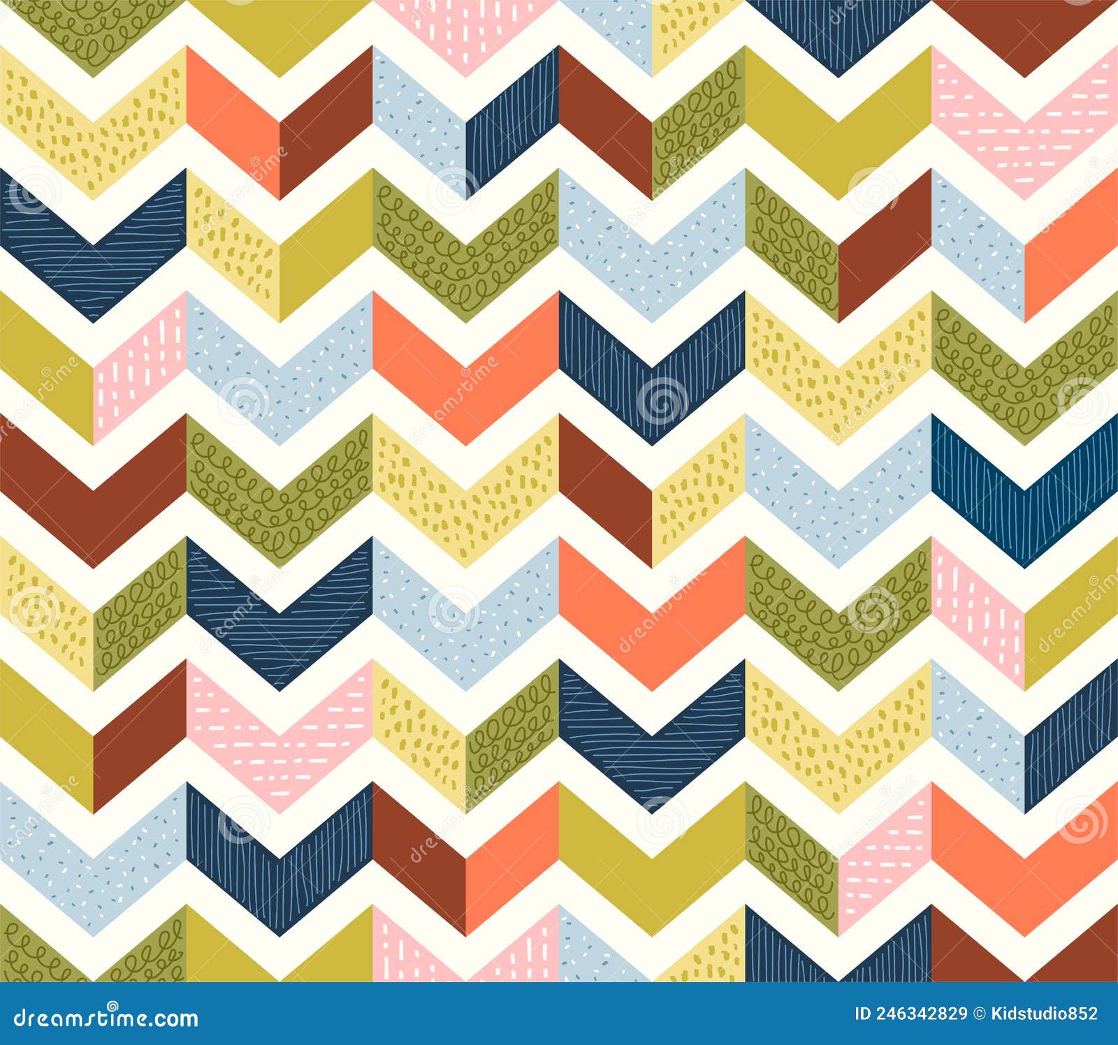 Herringbone Seamless Pattern Playful Geometric Background Stock Vector