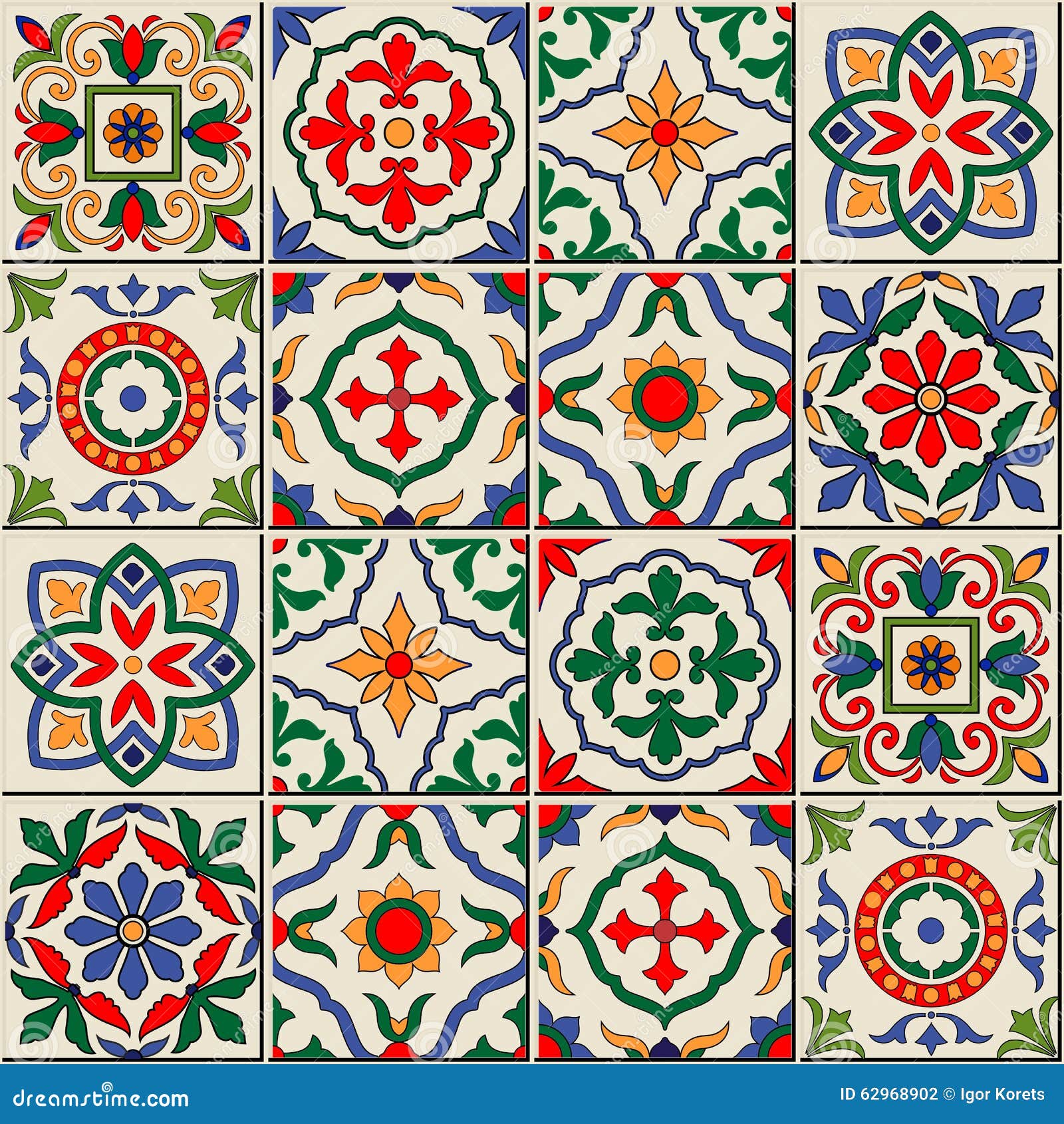 Azulejo Fliesen Muster Ethnisch Tischläufer