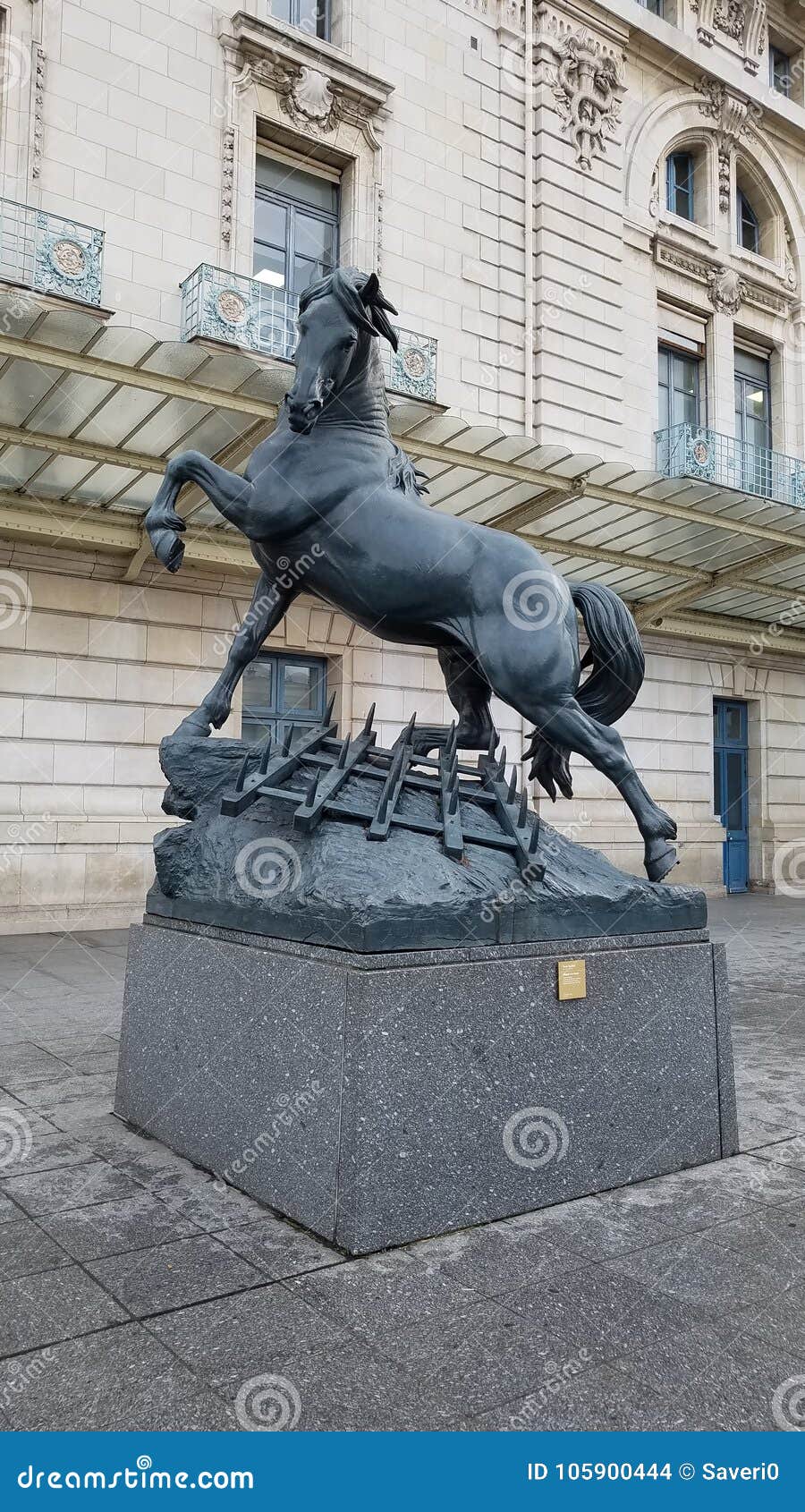 Cheval a la Herse by Pierre Louis Rouillard Schwarze Pferde Figur 