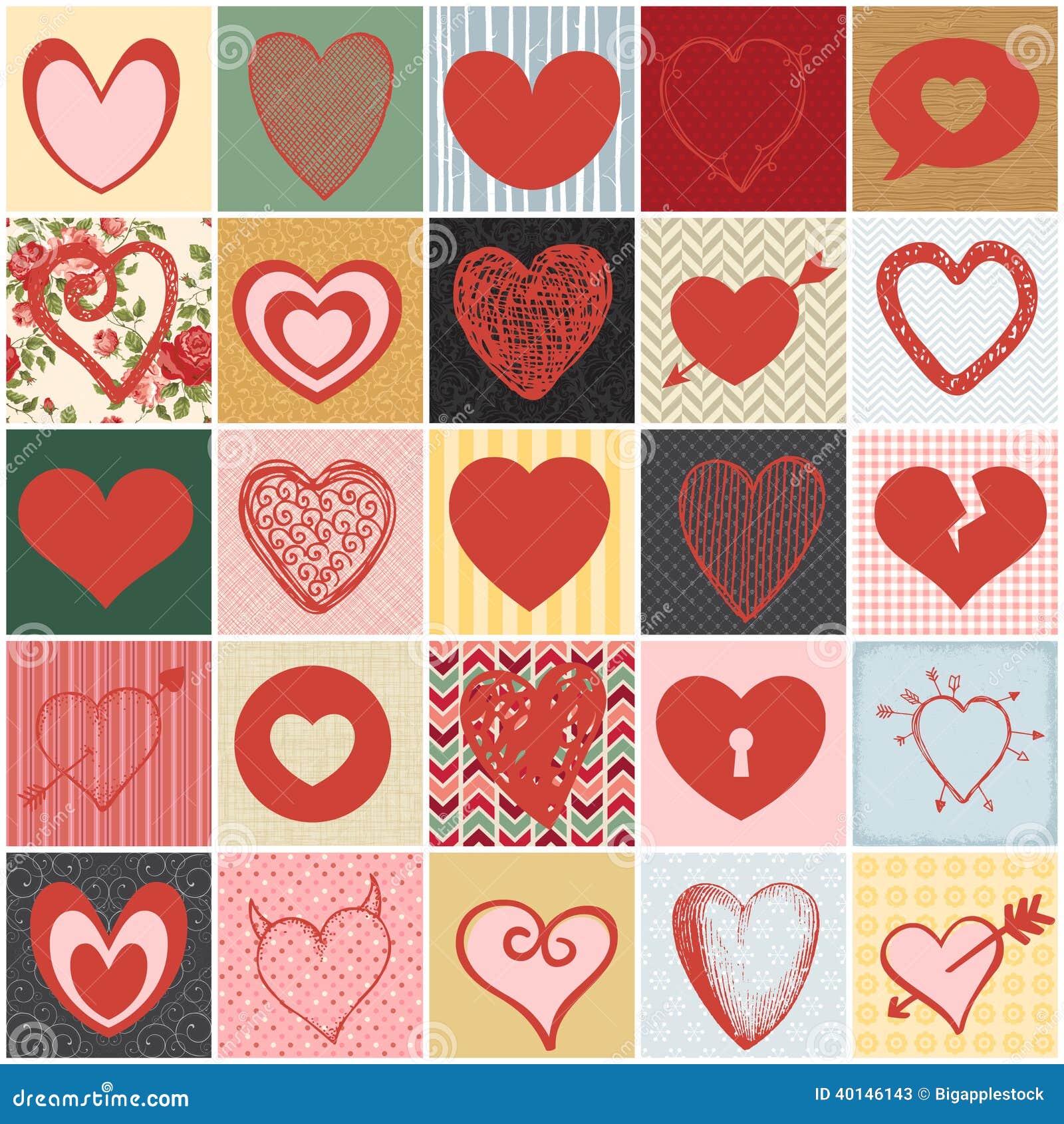 Herz Collage Stock Abbildung Illustration Von Romantisch