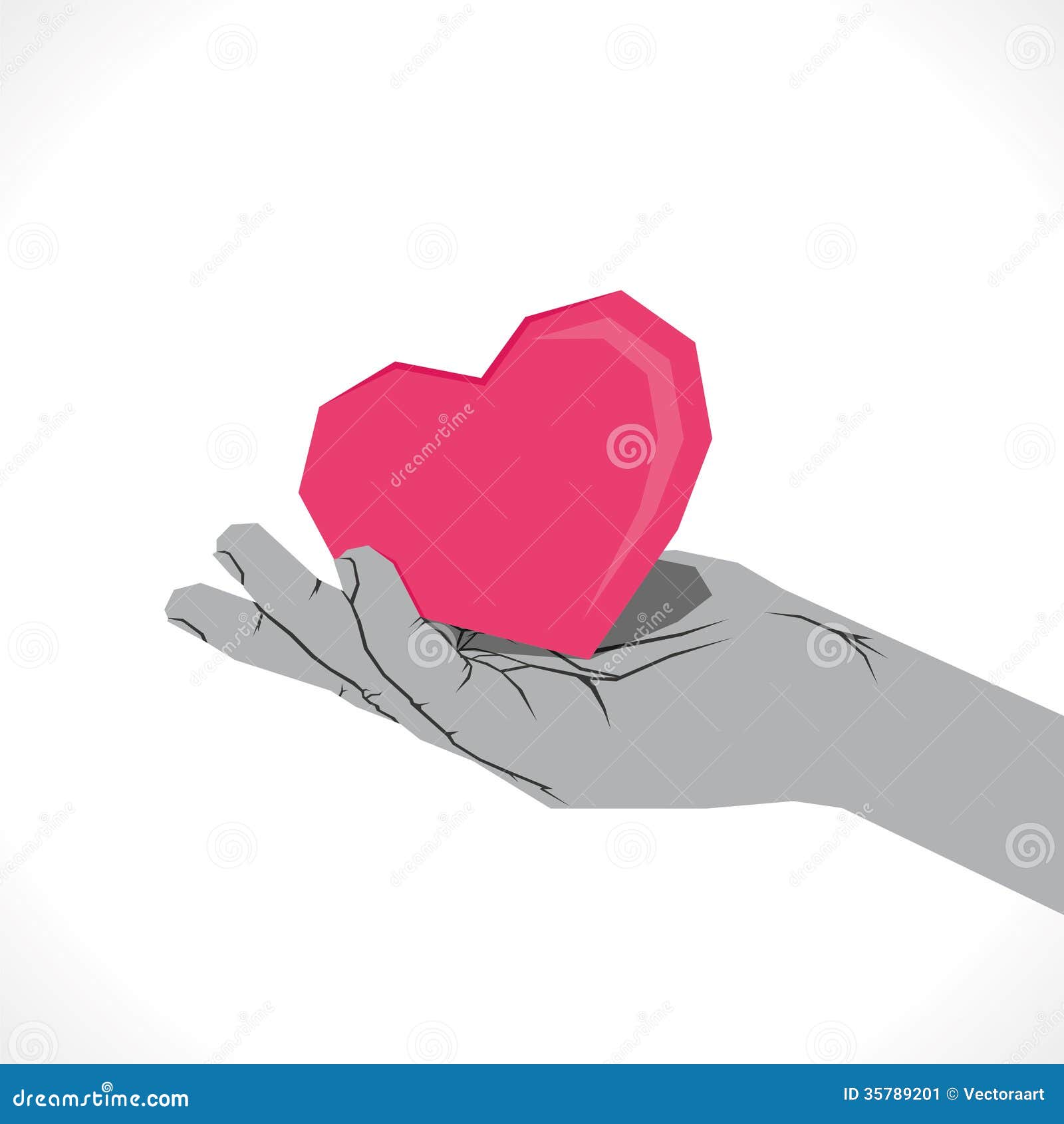 Herz in der Hand vektor abbildung. Illustration von kinder - 35789201