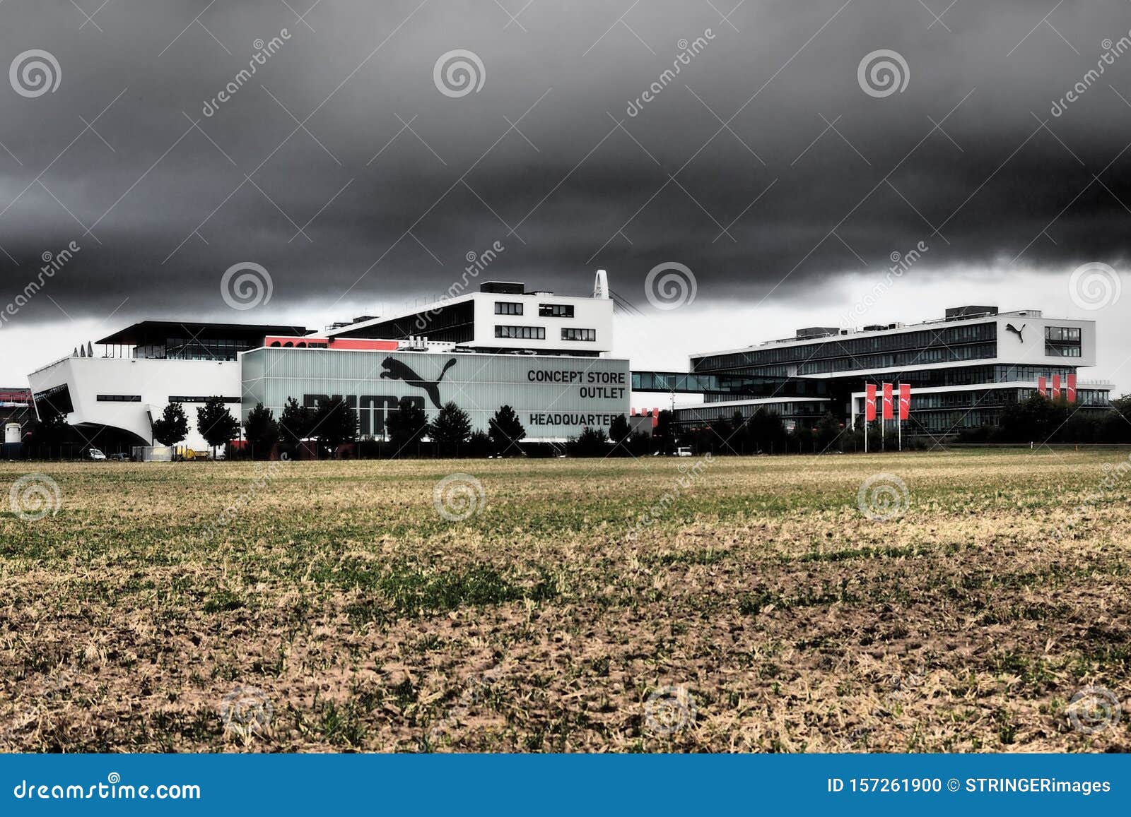 Herzogenaurach, Germany - August 19, 2019: Headquarter of Global Sports  Brand Puma in Dramatic Editorial Image - Image of administration, market:  157261900
