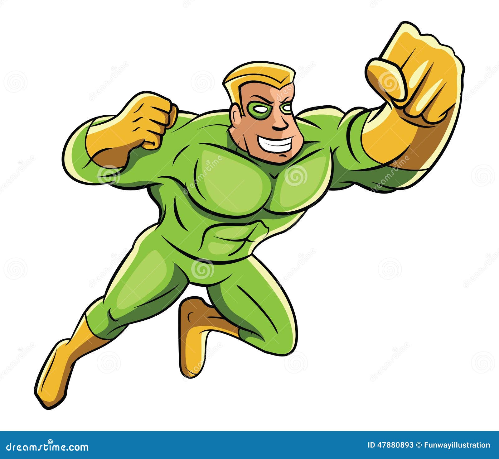 Herói super verde ilustração do vetor. Ilustração de vetor 47880893