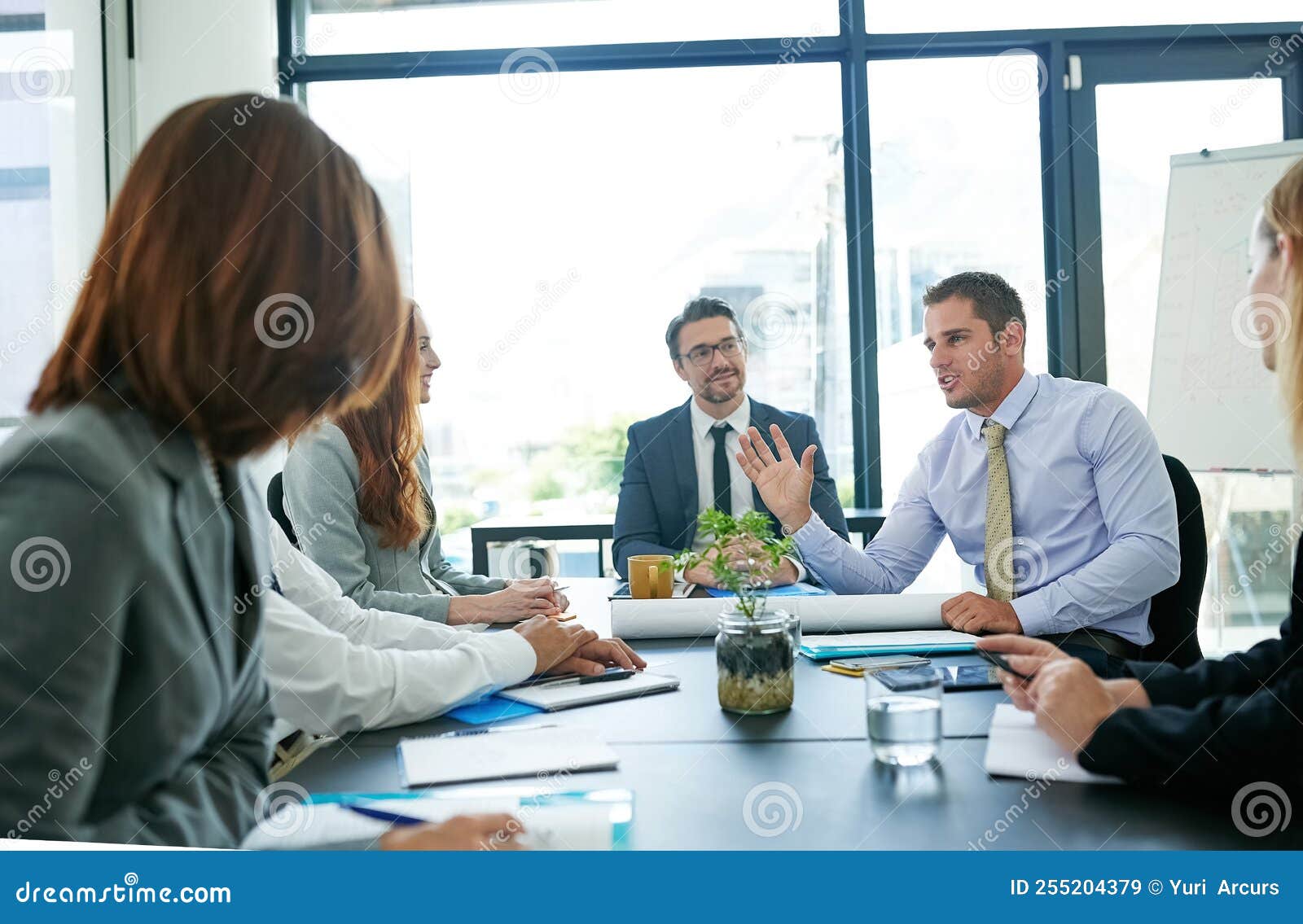 Hes Got a Vision. Businesspeople in a Meeting. Stock Image Image of