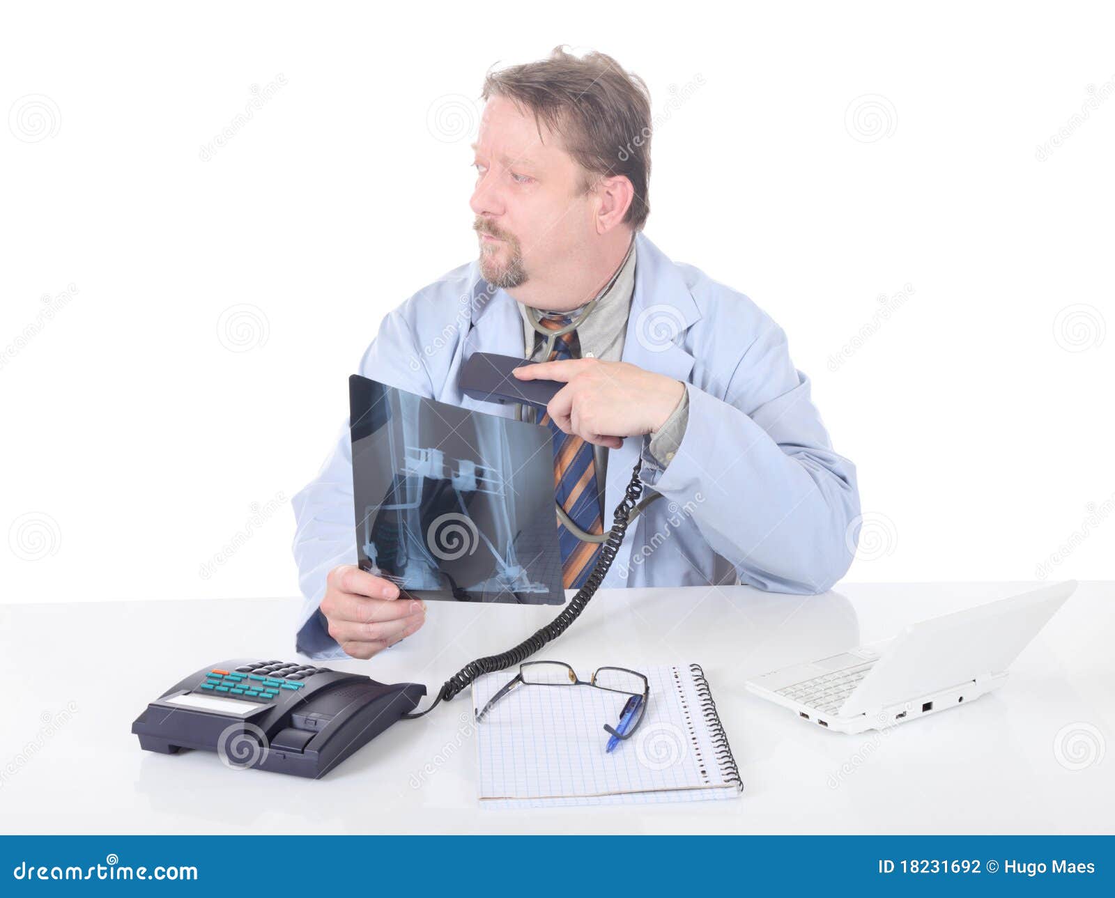 hesitating orthopedist on phone