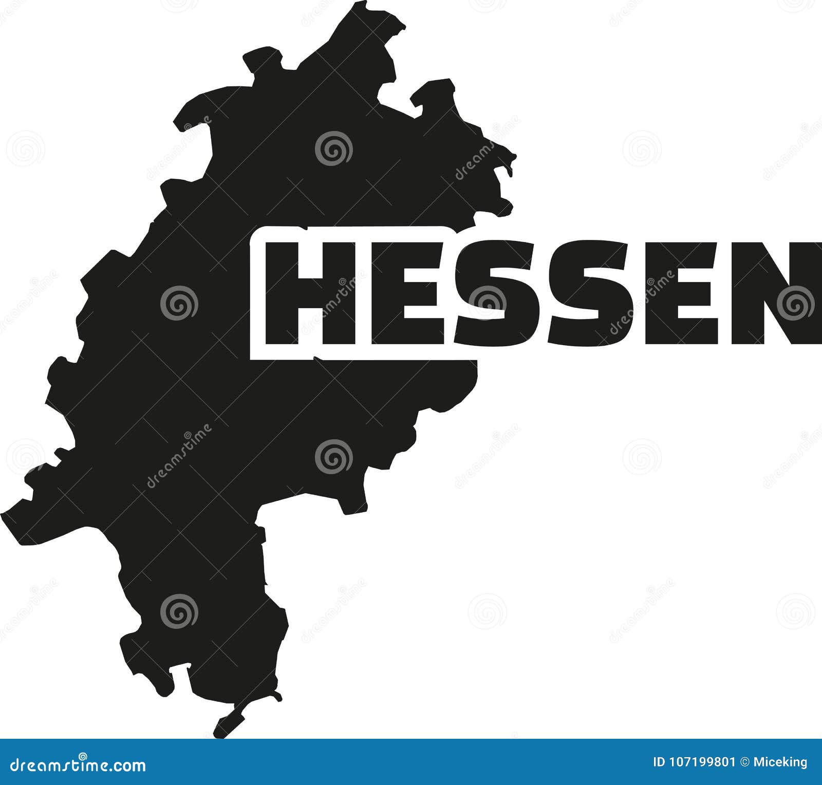 hessen map with german title
