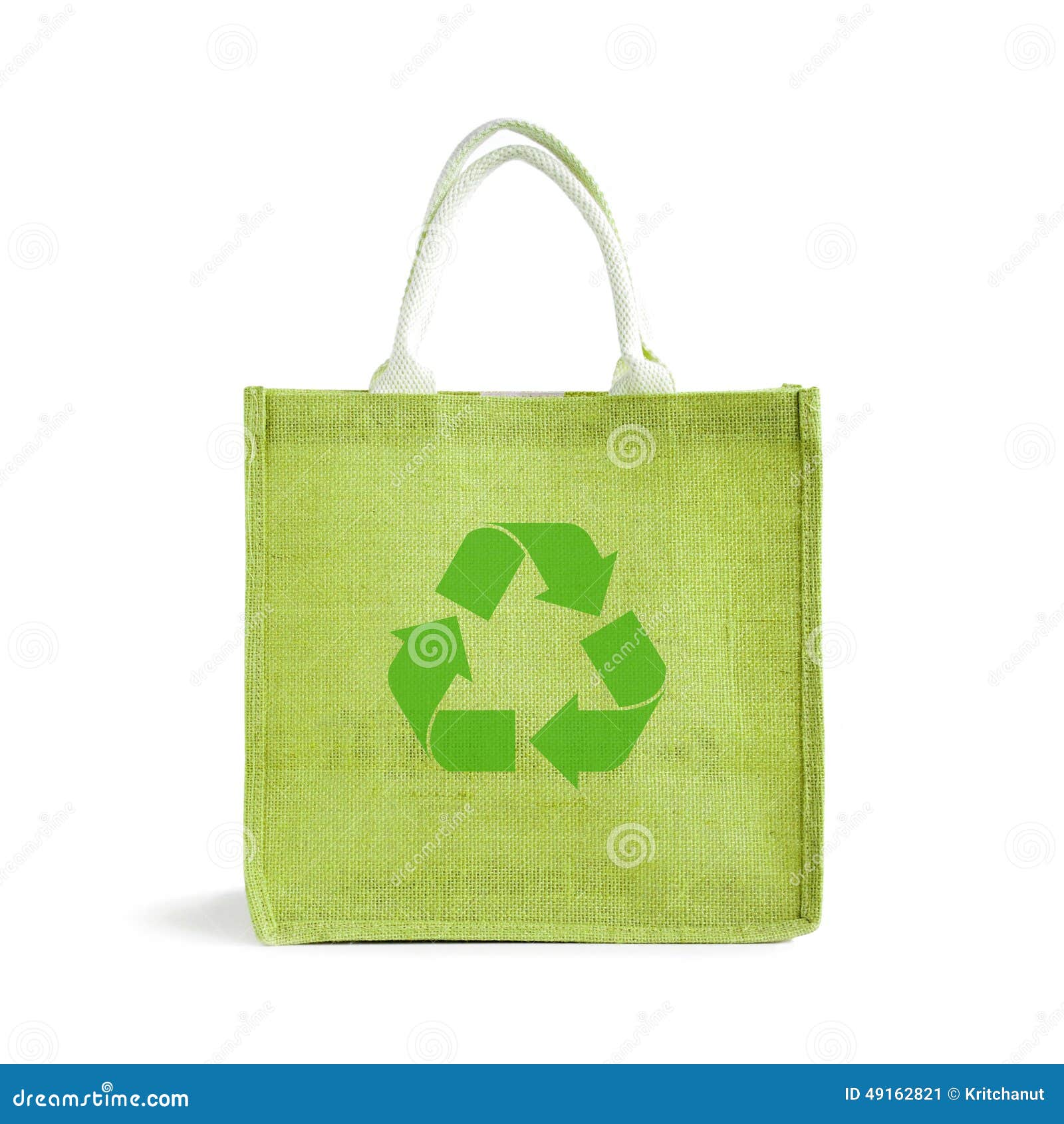 Hessian or Jute Shopping Bag with Recycle Sign Stock Image - Image of ...