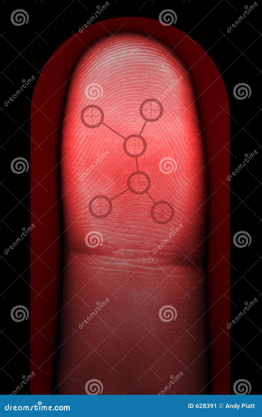 Het biometrische Aftasten van de Vingerafdruk. De digitale Biometrische Scanner van de Veiligheid van de Vingerafdruk