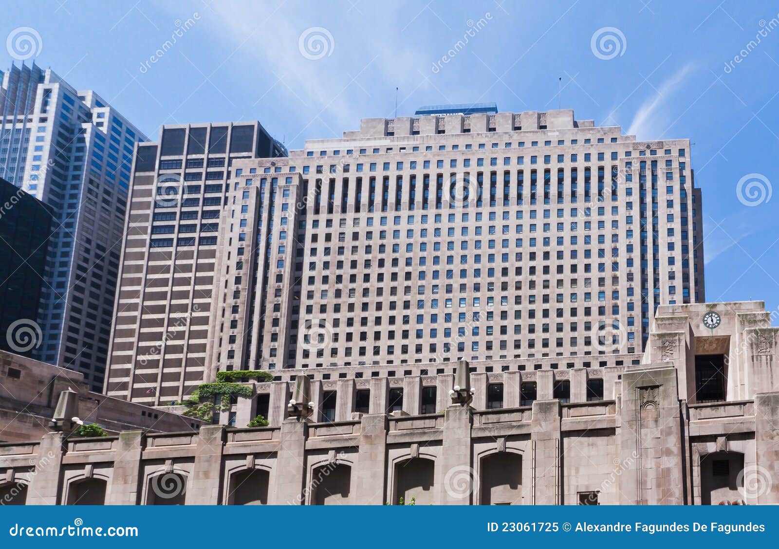 Het burger Huis Chicago van de Opera. De voorzijde van het bouwwerk van het BurgerHuis van de Opera in Chicago van de binnenstad, Illinois, Verenigde Staten.