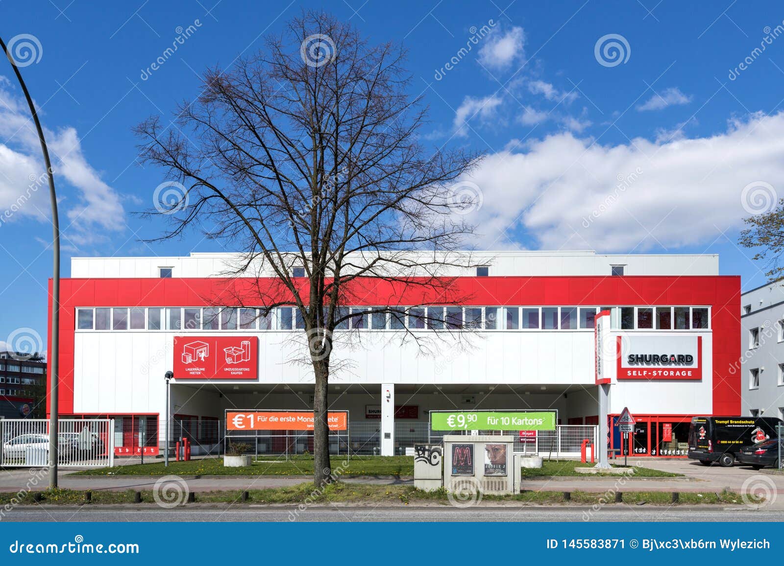 Het Centrum Van De Shurgardautomatische in Hamburg, Duitsland Redactionele Image of teken, blauw: 145583871