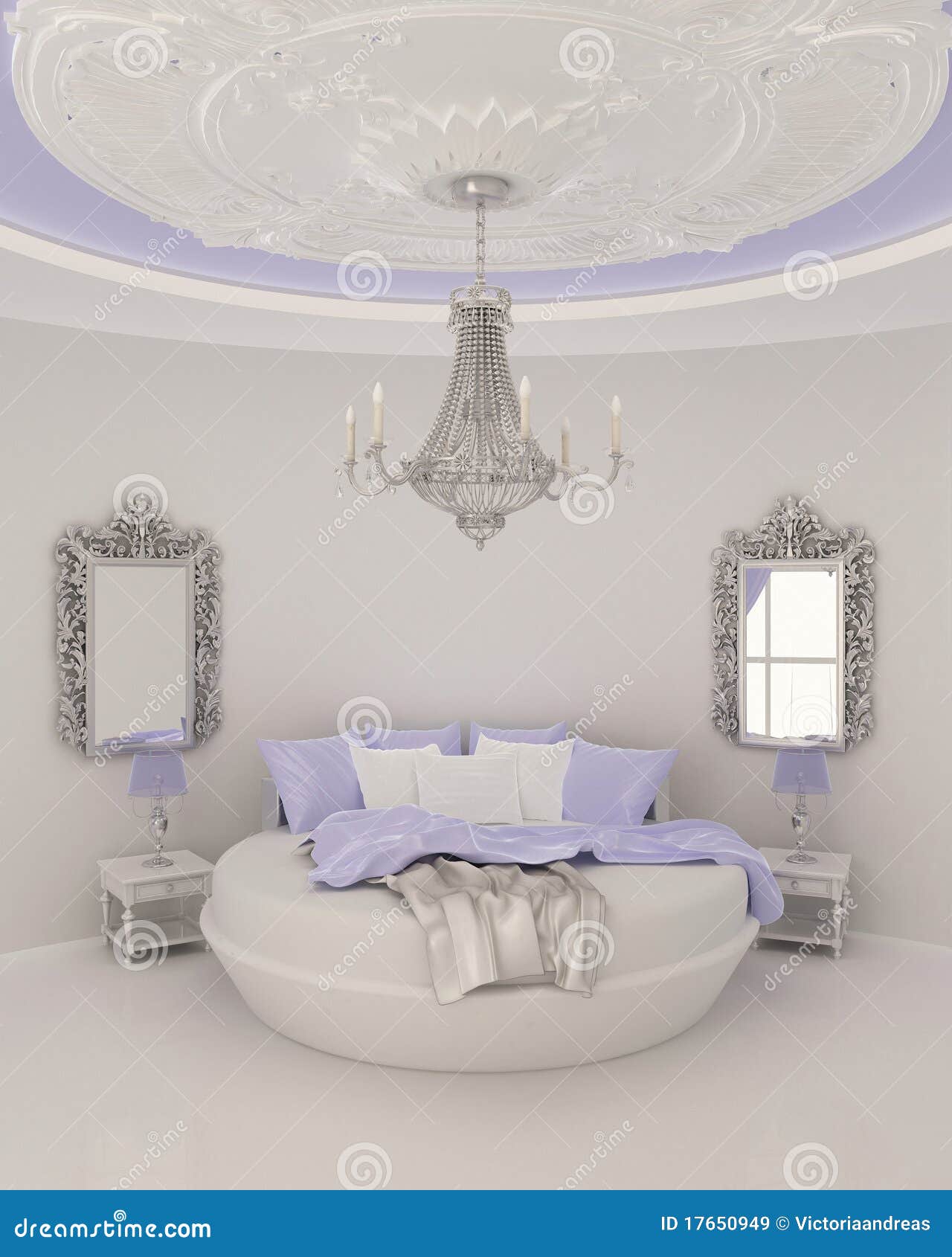 Het decor van het plafond in moderne slaapkamer royalty vrije ...