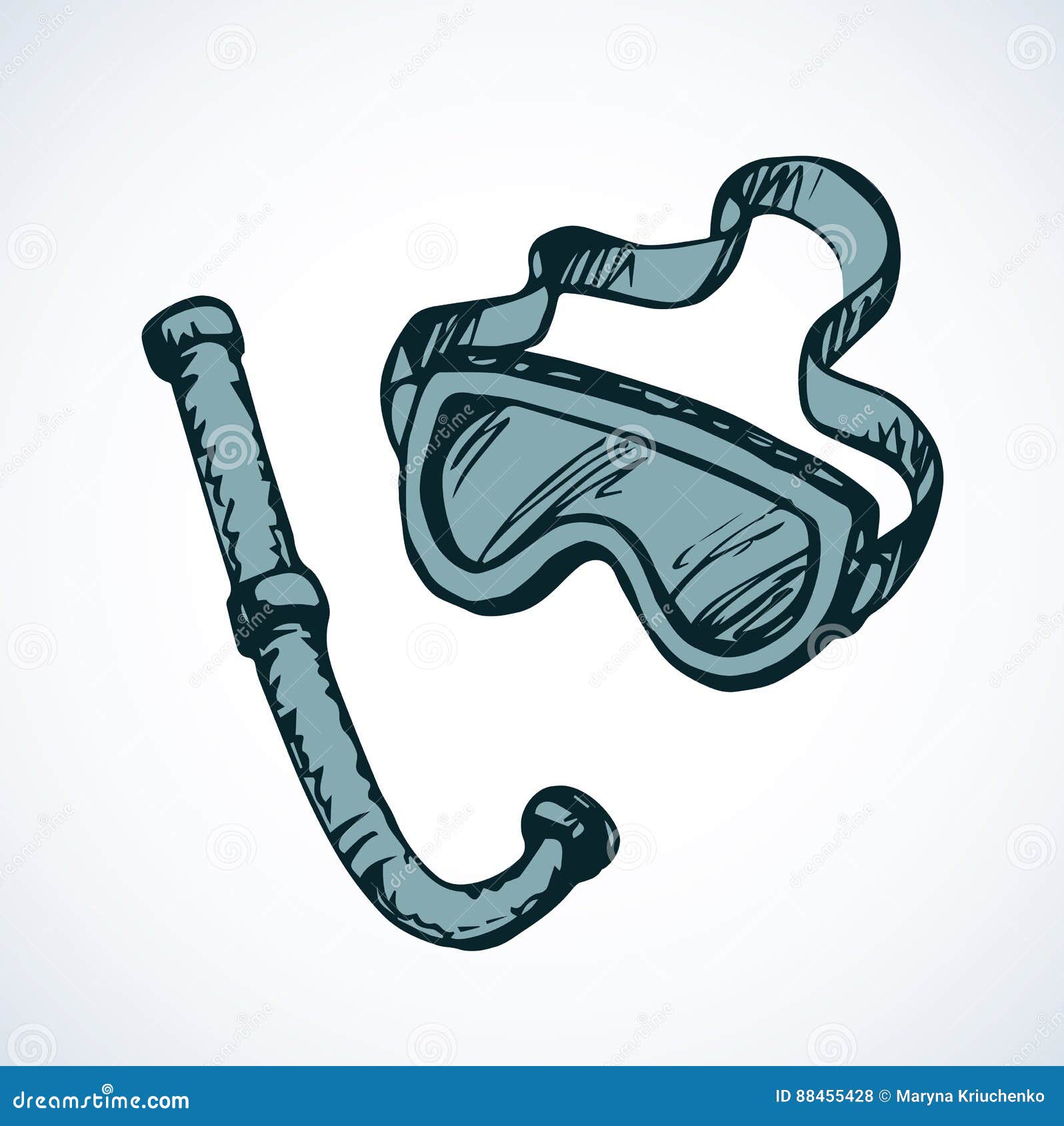 Het Duiken Snorkelt En Beschermende Brillen Vector Tekening Vector Illustratie Illustration Of Grafisch Duiker 88455428