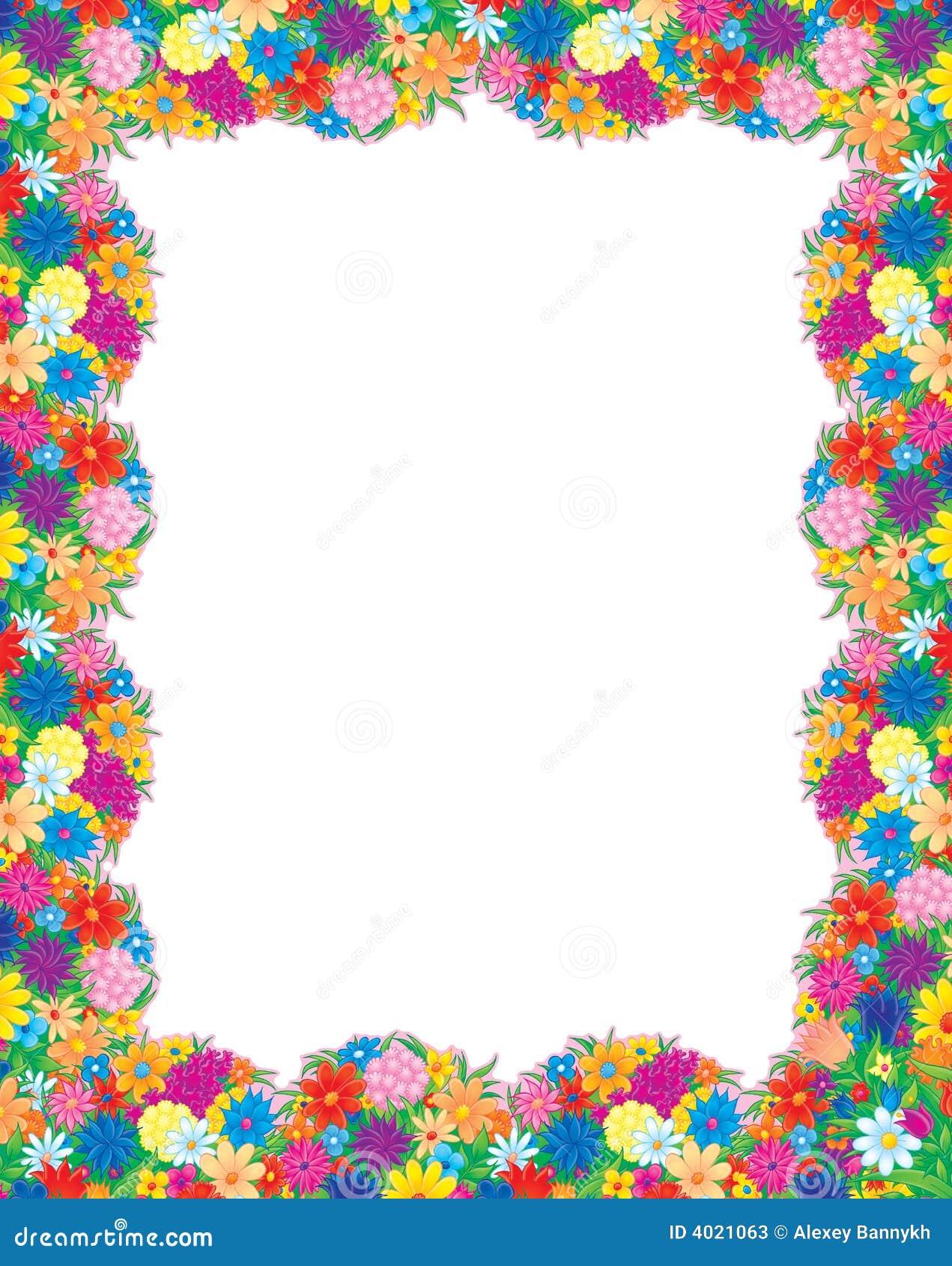 Het foto-kader bloemen stock illustratie. Illustration of contour -