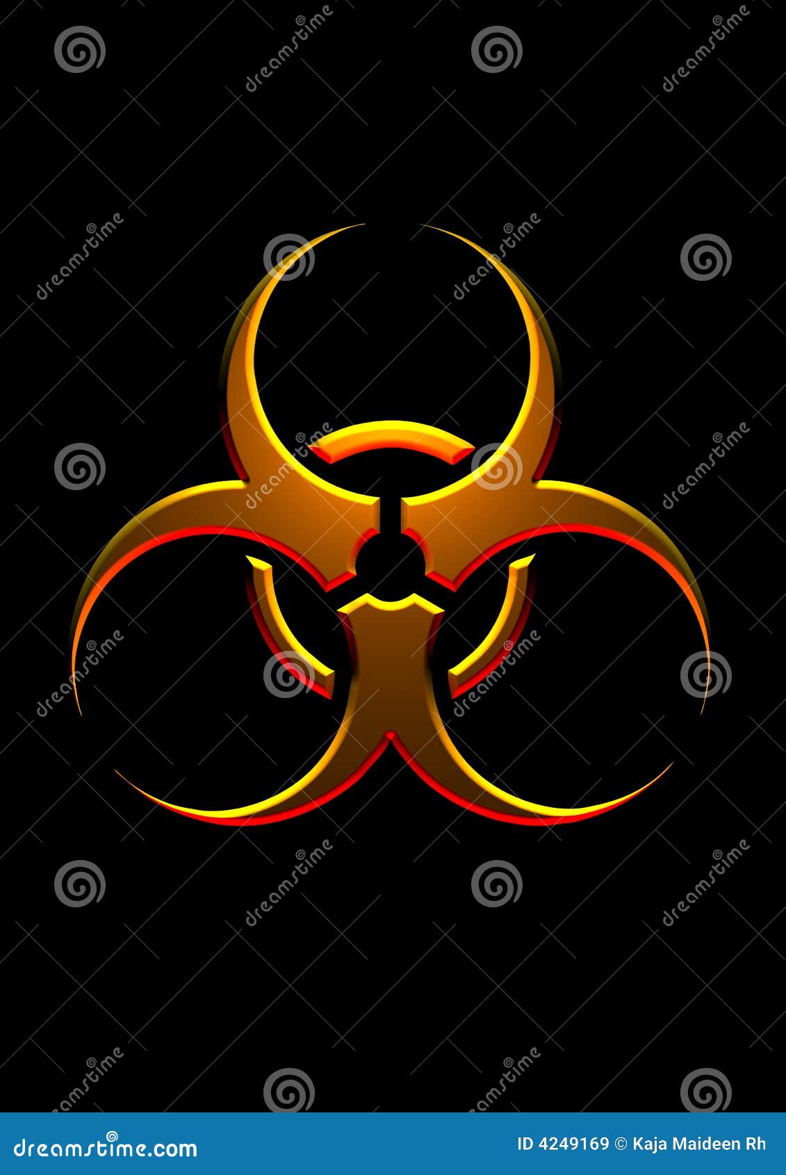 Het gouden symbool van Biohazard in blackbackground