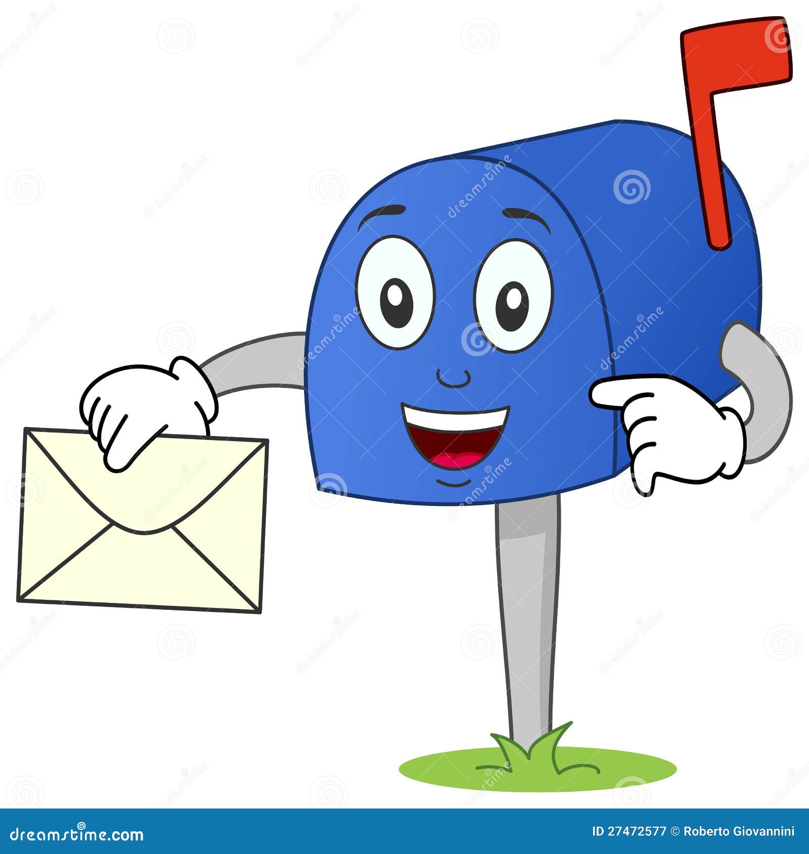 De Of Het Brievenbus Het Karakter Van De Brievenbus Met Brief Vector Illustratie