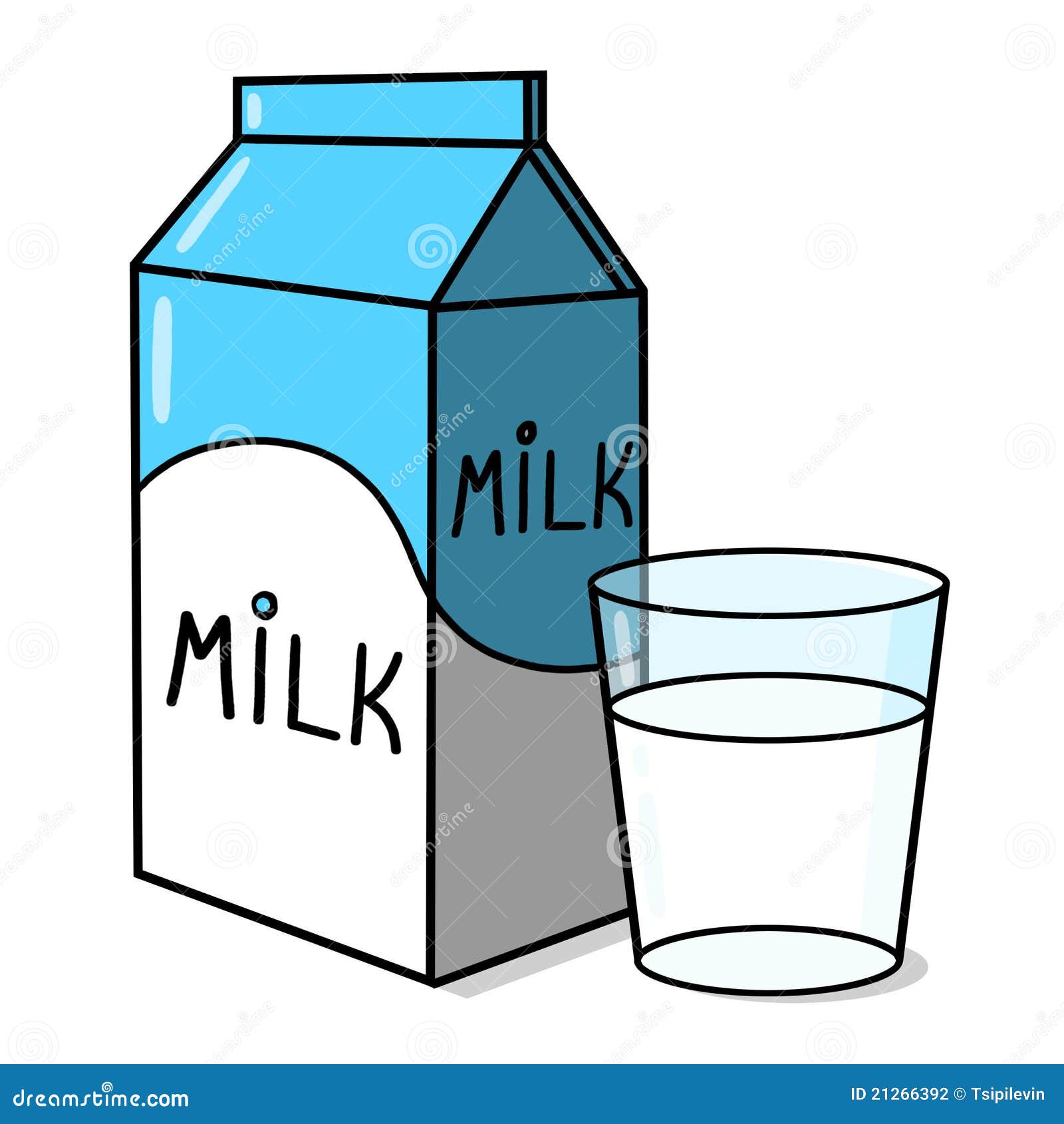 Het Karton Van De Melk En Een Glas Van Melkillustratie Stock