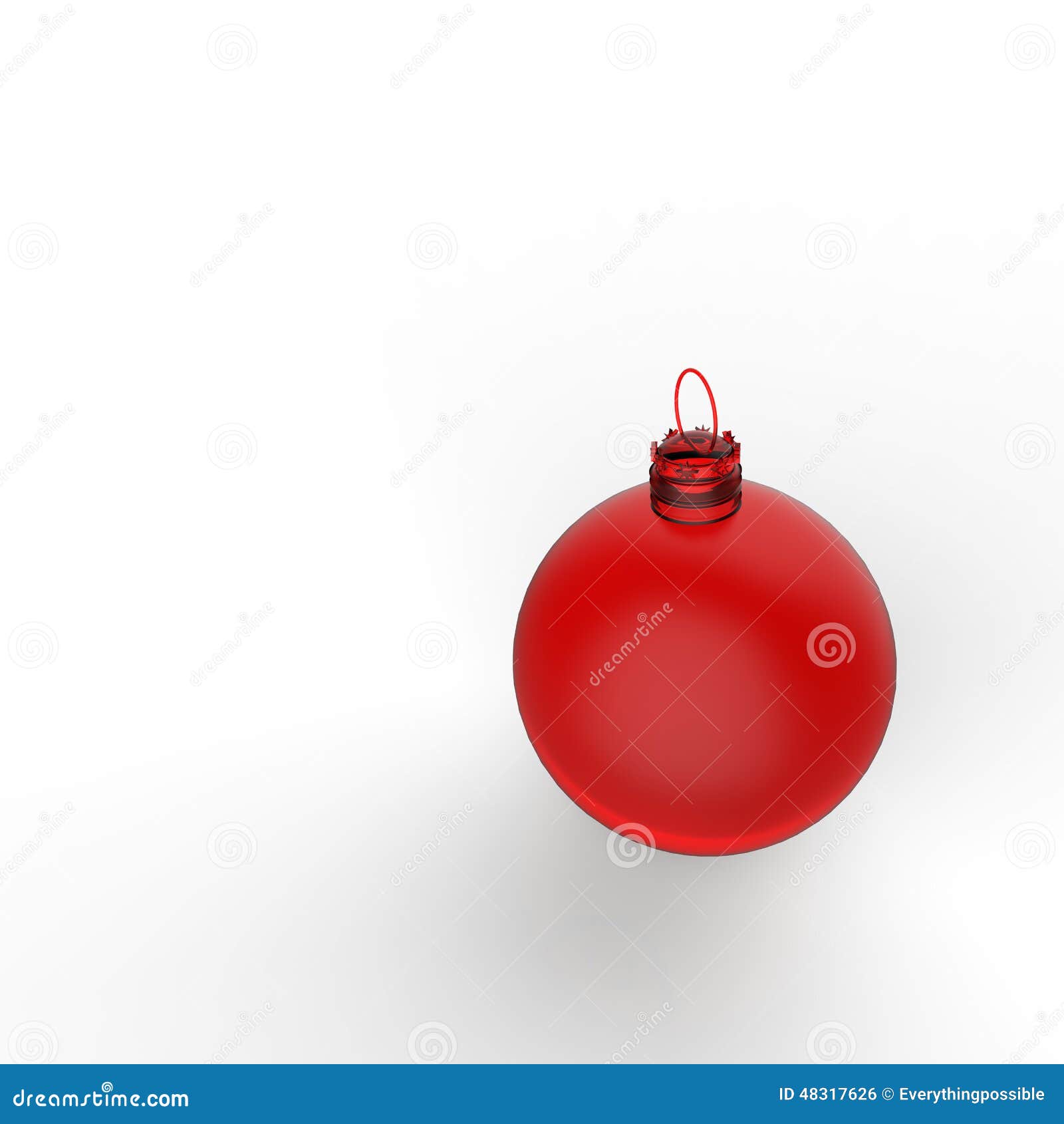 Het lege ornament van Kerstmis. 3d ornamenten van de Kerstmisbal op witte achtergrond