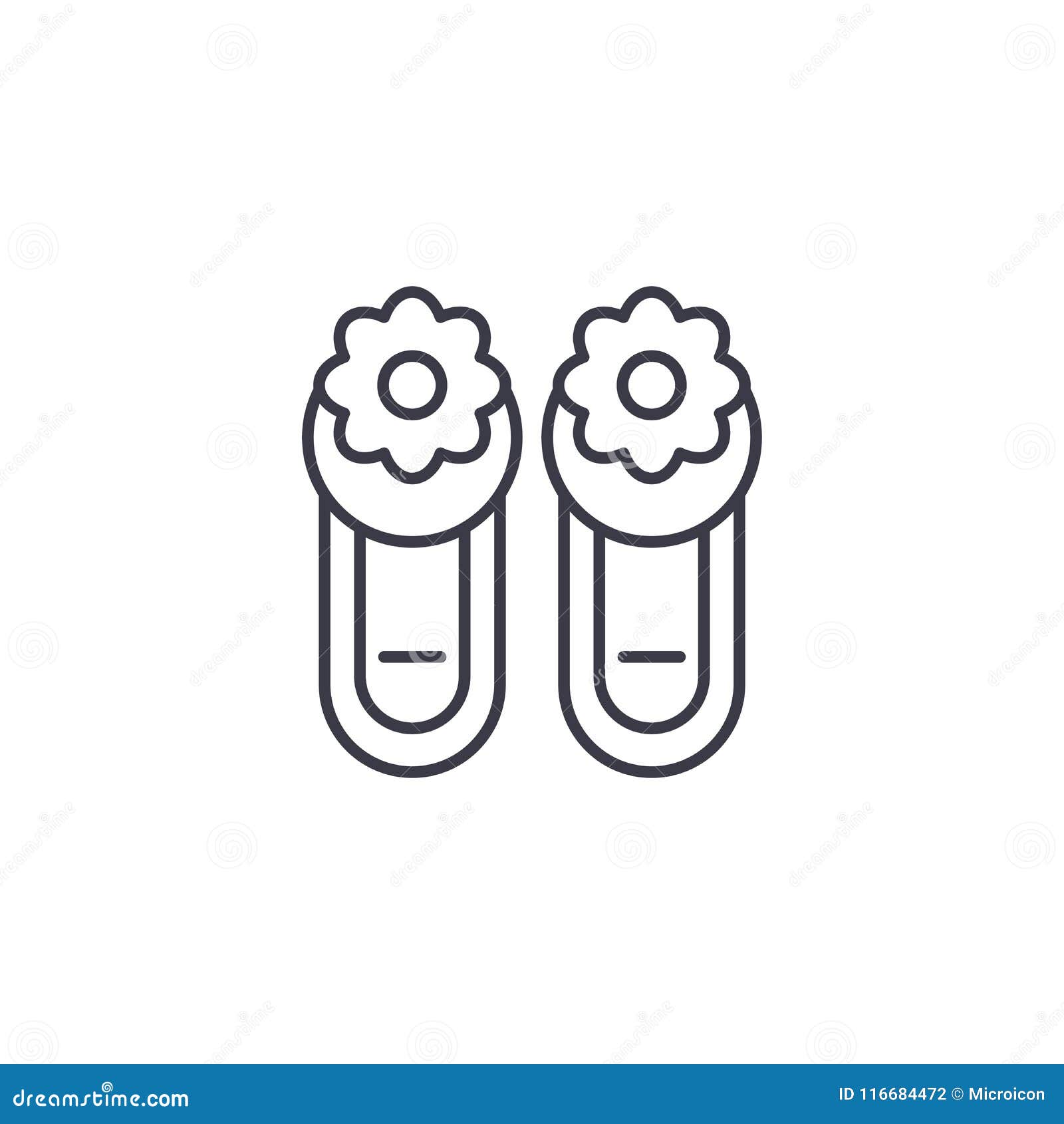 Het Leuke Concept Van Het Pantoffels Lineaire Pictogram Het Leuke ...