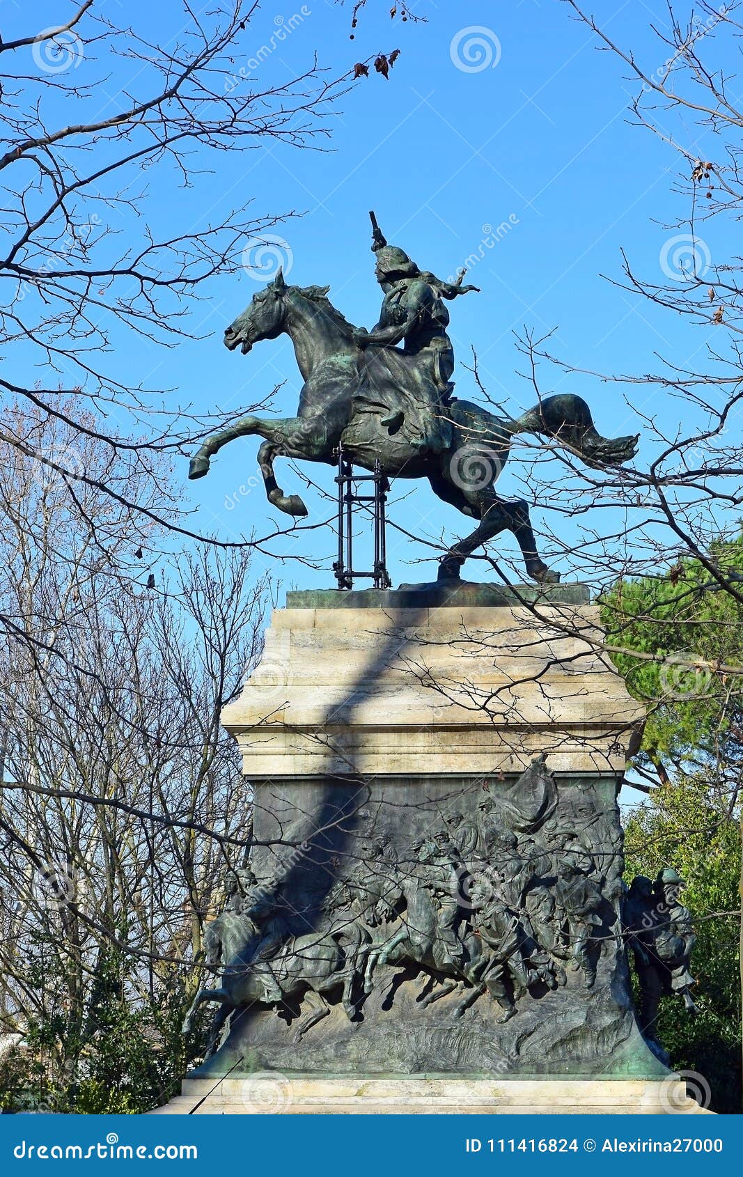 Het Monument Van Anita Garibaldi, Was Vrouw Van Revolutionair Giuseppe ...