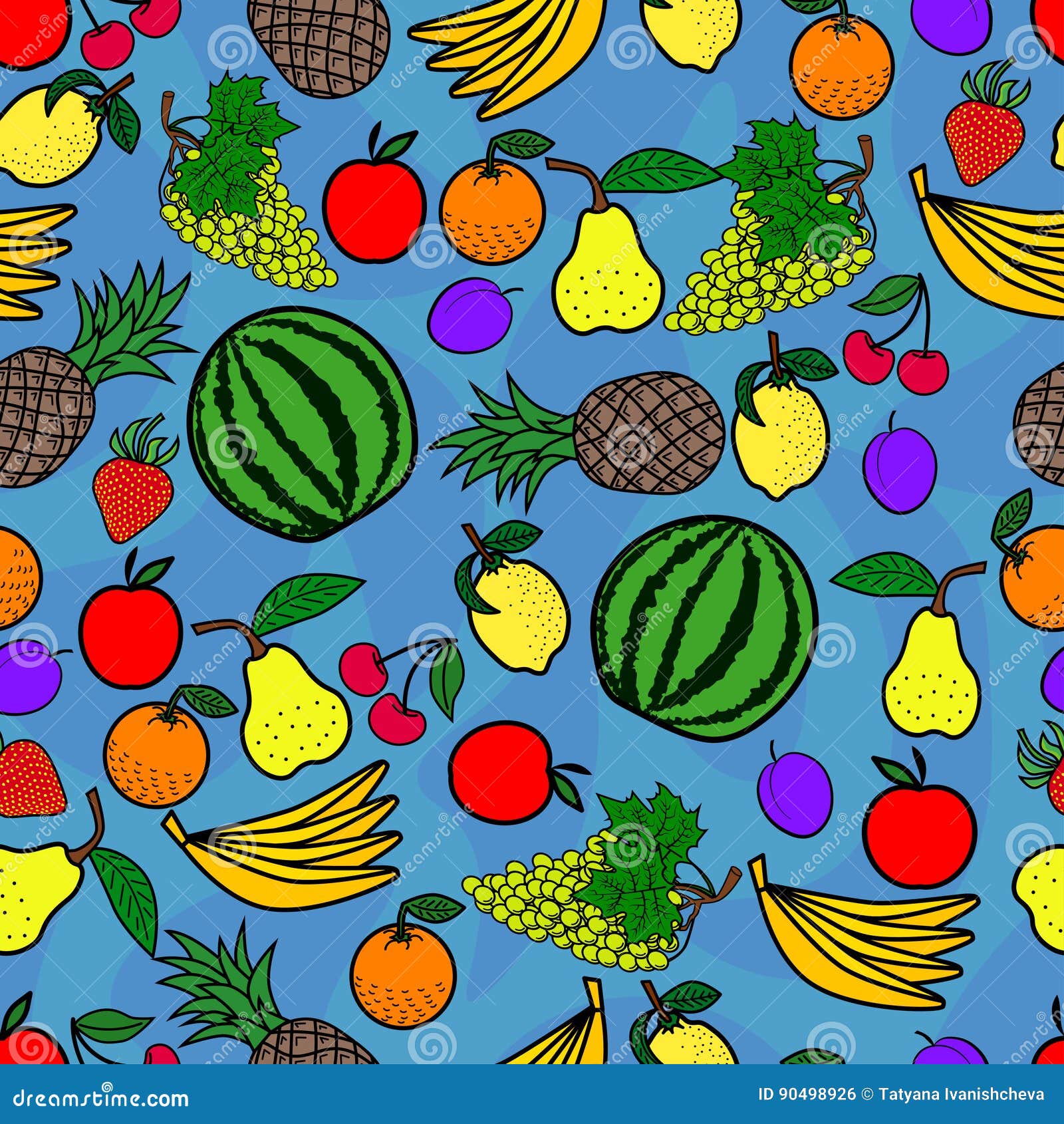 Het naadloze patroon van vruchten. Vruchten naadloos patrooneps 10 formaat