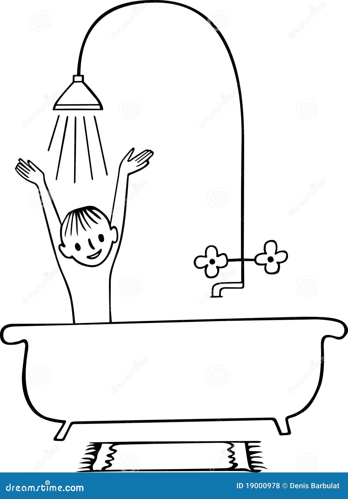 Het Nemen Van Een Jongen Van De Douche Vector Illustratie Afbeelding