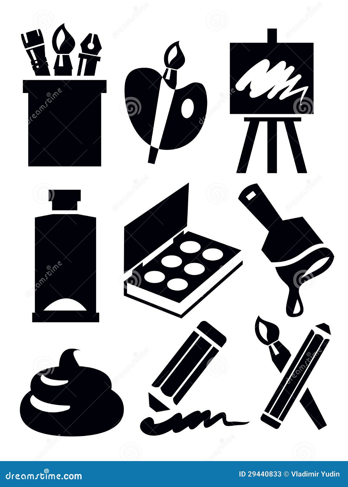 Het pictogram van de kunst. Vector zwart die kunstpictogram op wit wordt geplaatst