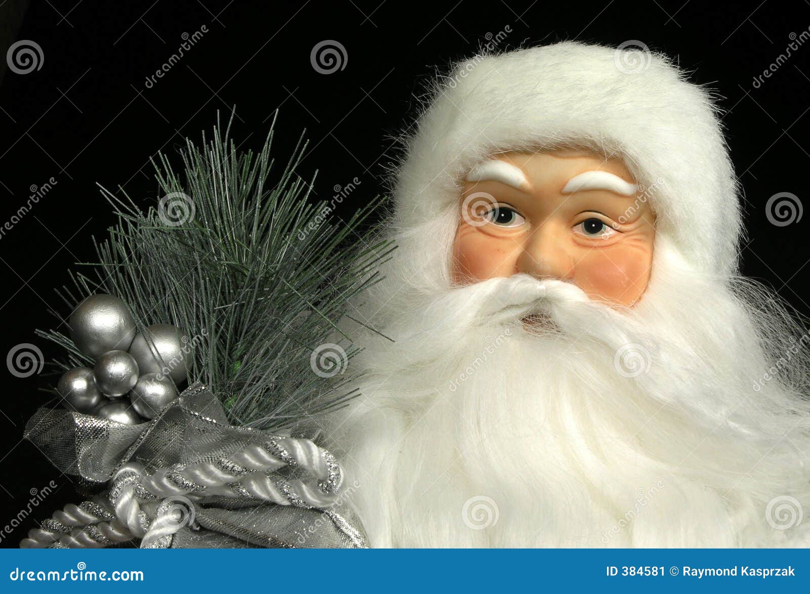 Het Portret van Doll van de kerstman. Het cijferportret van de Kerstman over zwarte