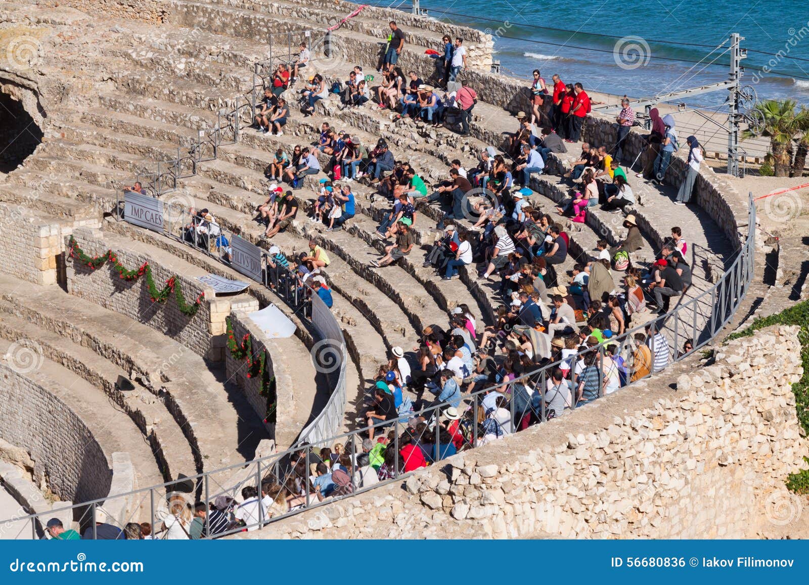 Het Roman Amfitheater in Tarragona Spanje Redactionele Foto Image of