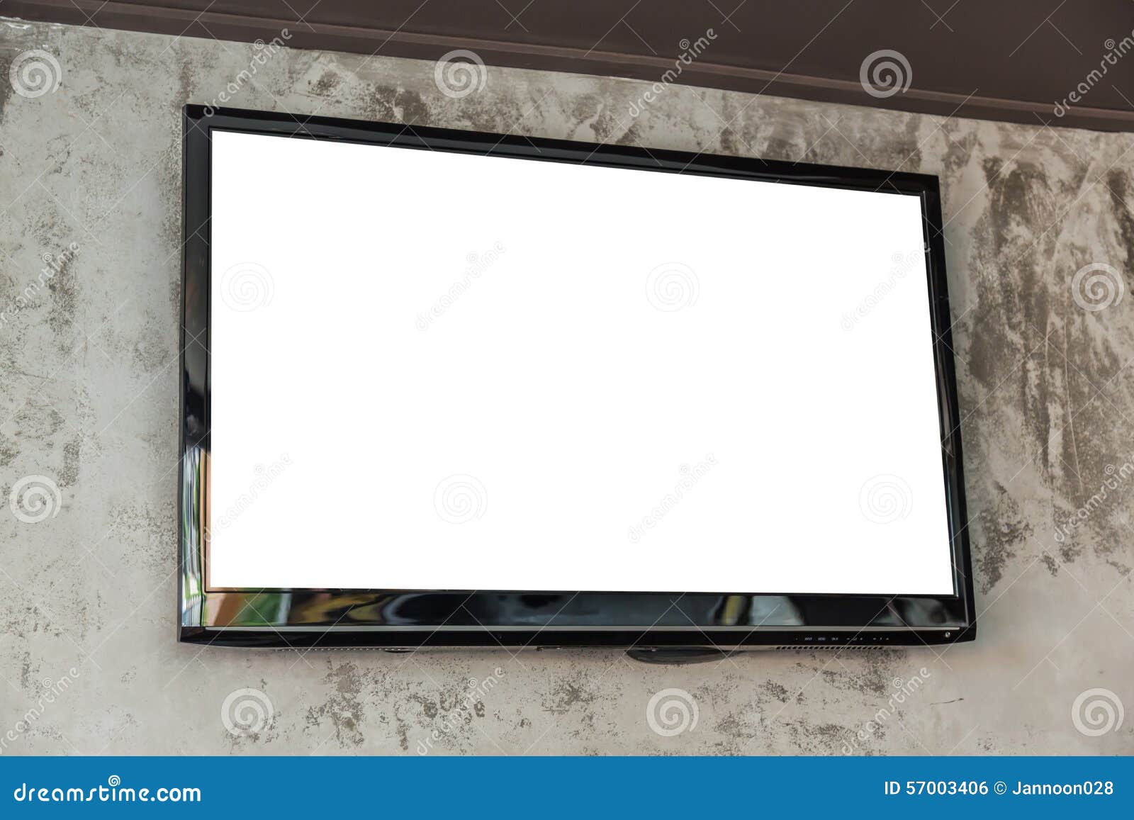 Het scherm van tv op muur stock foto afbeelding: 57003406