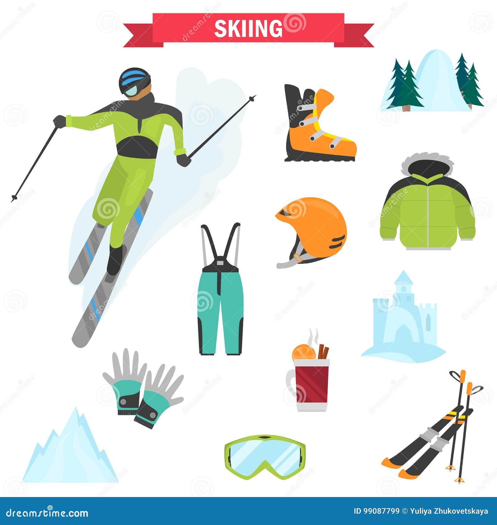 Het Ski?en De Pictogrammen Van De Sportenkleur Voor Web En Mobiel ...