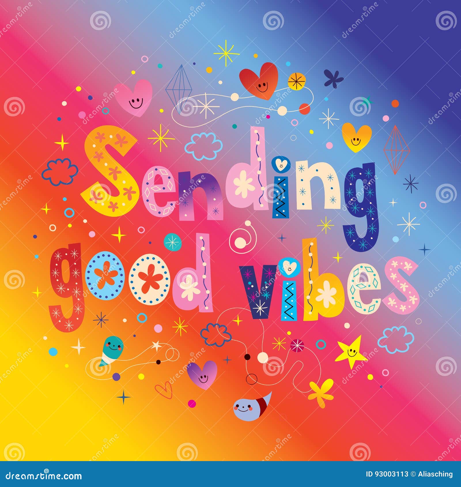 Het Verzenden Van Goede Vibes Vector Illustratie Illustratie Bestaande Uit Goed Hart 93003113