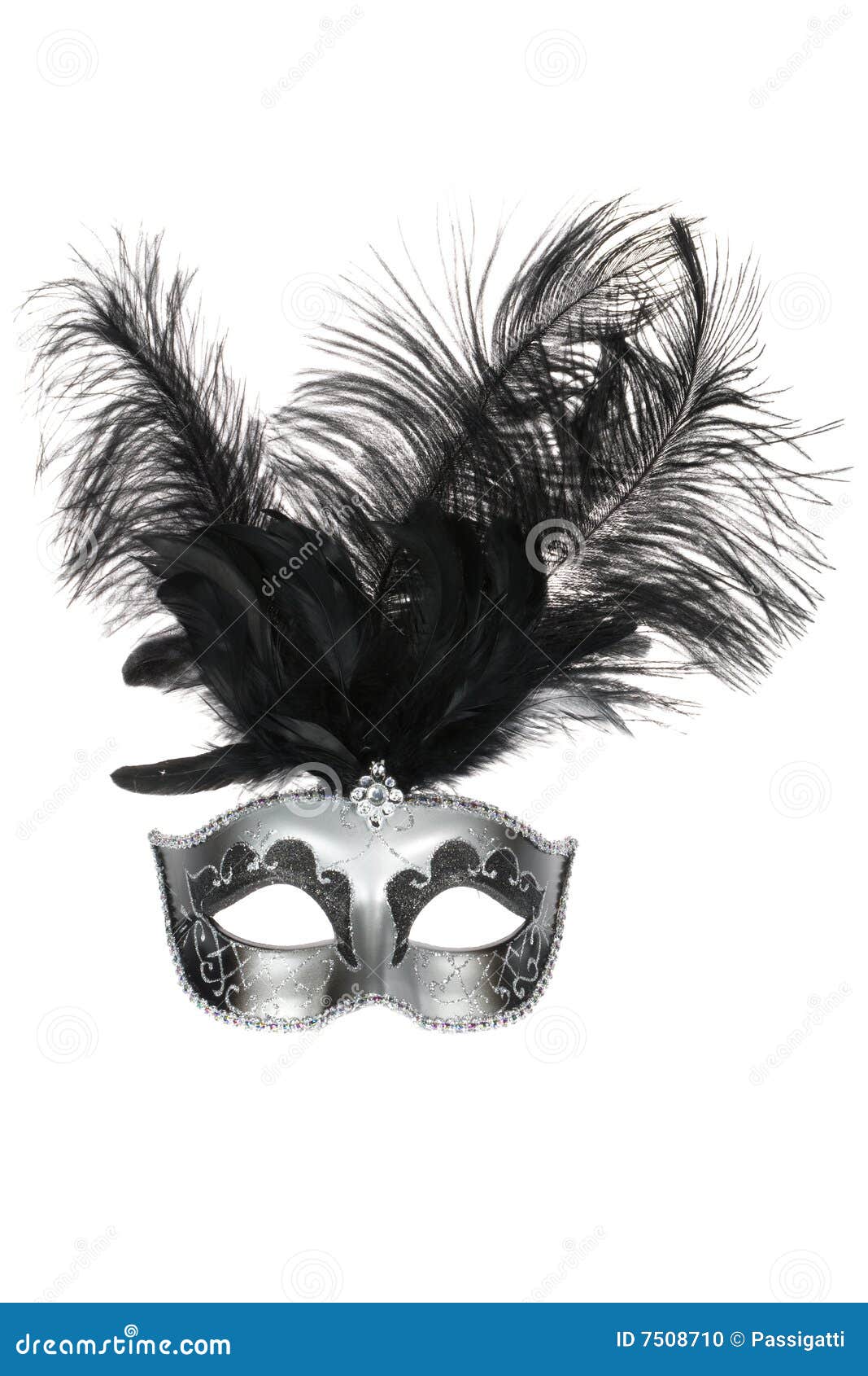 Het Zwarte Zilveren Venetiaanse Masker Van Carnaval Stock Foto - Image of italiaans, 7508710