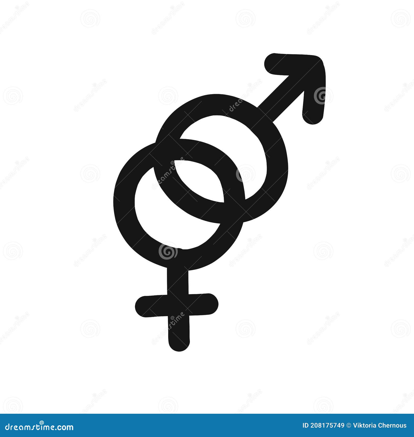 Heterosexual Symbol In Heart Flat Icon. Romantic Hetero Heart Symbol
