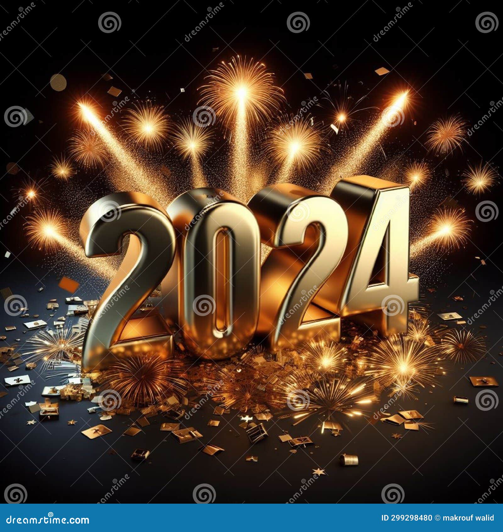 Heureux nouvel an 2024 image stock. Image du salutation - 298116269