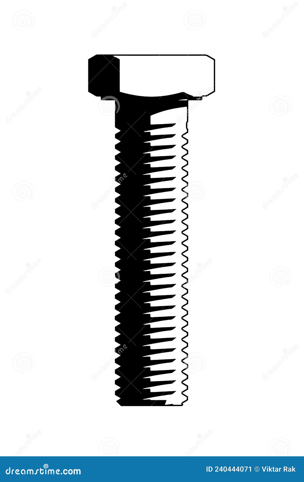 Hex Head Bolt. stock vector. Illustration of background 240444071